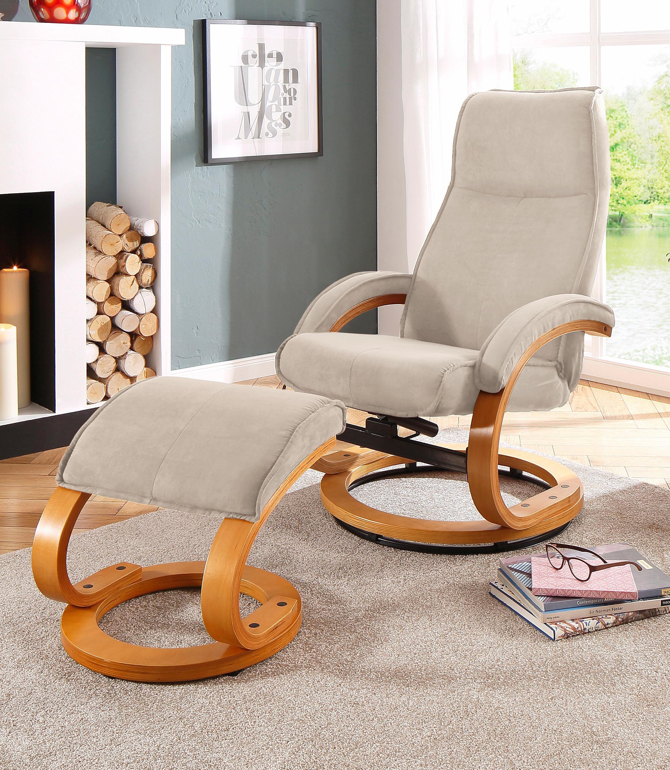 OTTO home Relaxsessel "mit Hocker PARIS Microfaser - OTTO. Verlässliche Qualität." Set, bestehend aus Sessel und Hocker, 2 Stk. tlg. Relaxfunktion, Dreh- und Kippfunktion, Unser Dauertiefpreis
