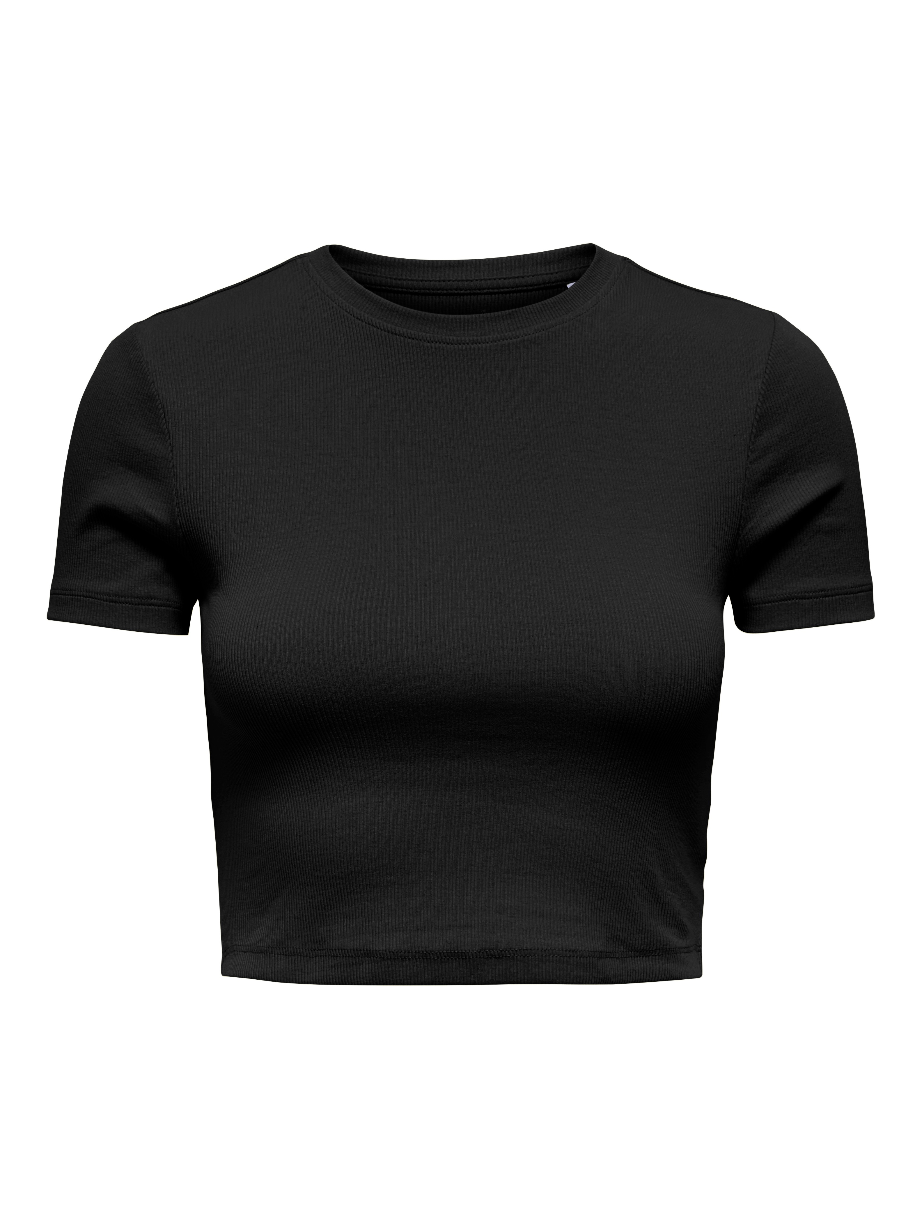 Thumbnail - ONLY Kurzarmshirt "ONLBETTY S/S O-NECK SHORT TOP CC JRS" softe Jerseyqualität