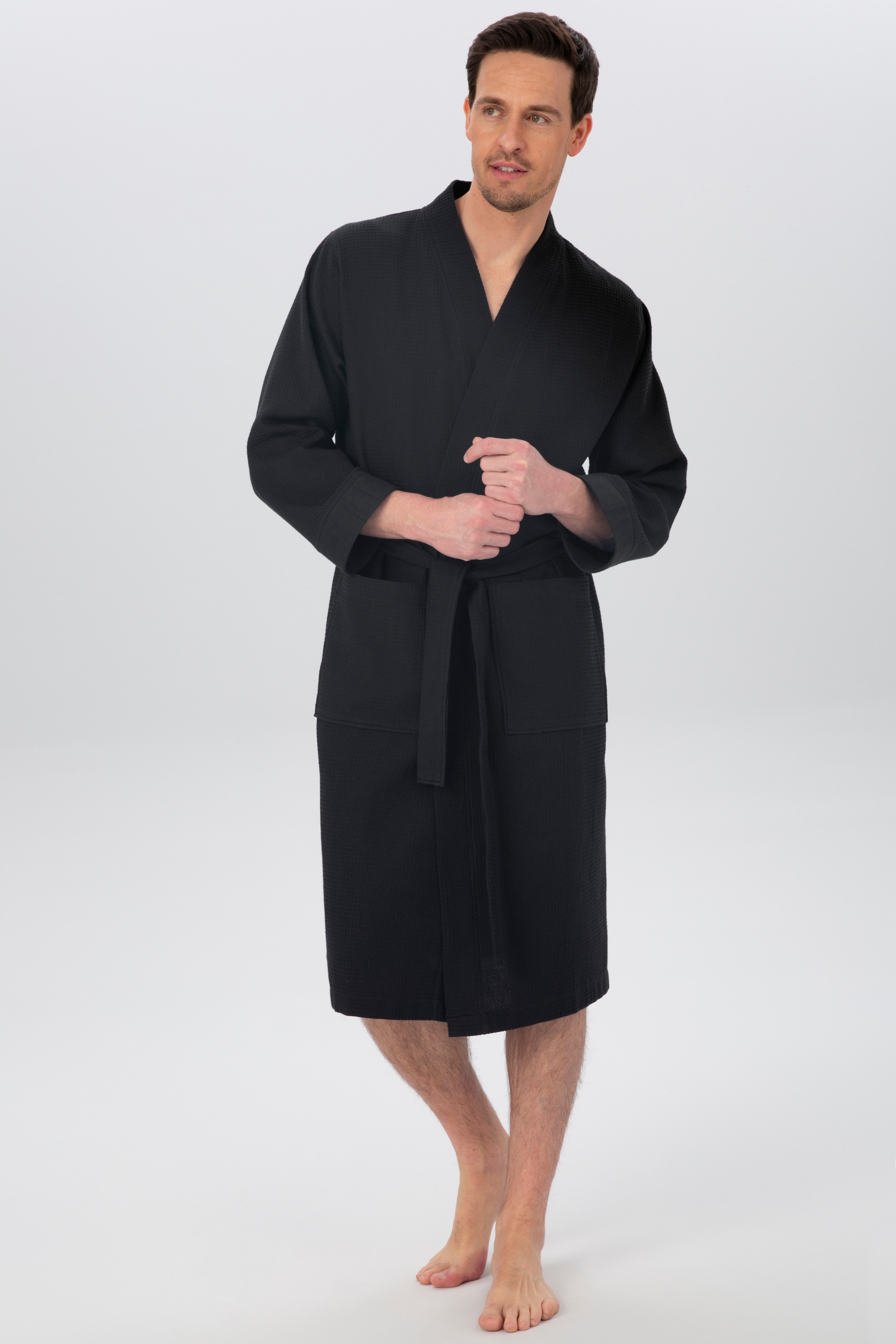OTTO home Unisex-Bademantel "Vanessa, ideal für Sauna & Spa, Hotelbademantel, Morgenmantel" 1 Stk. Taschen, Damen & Herren, Waffelpiqué, sehr leichte Qualität, S-3XL