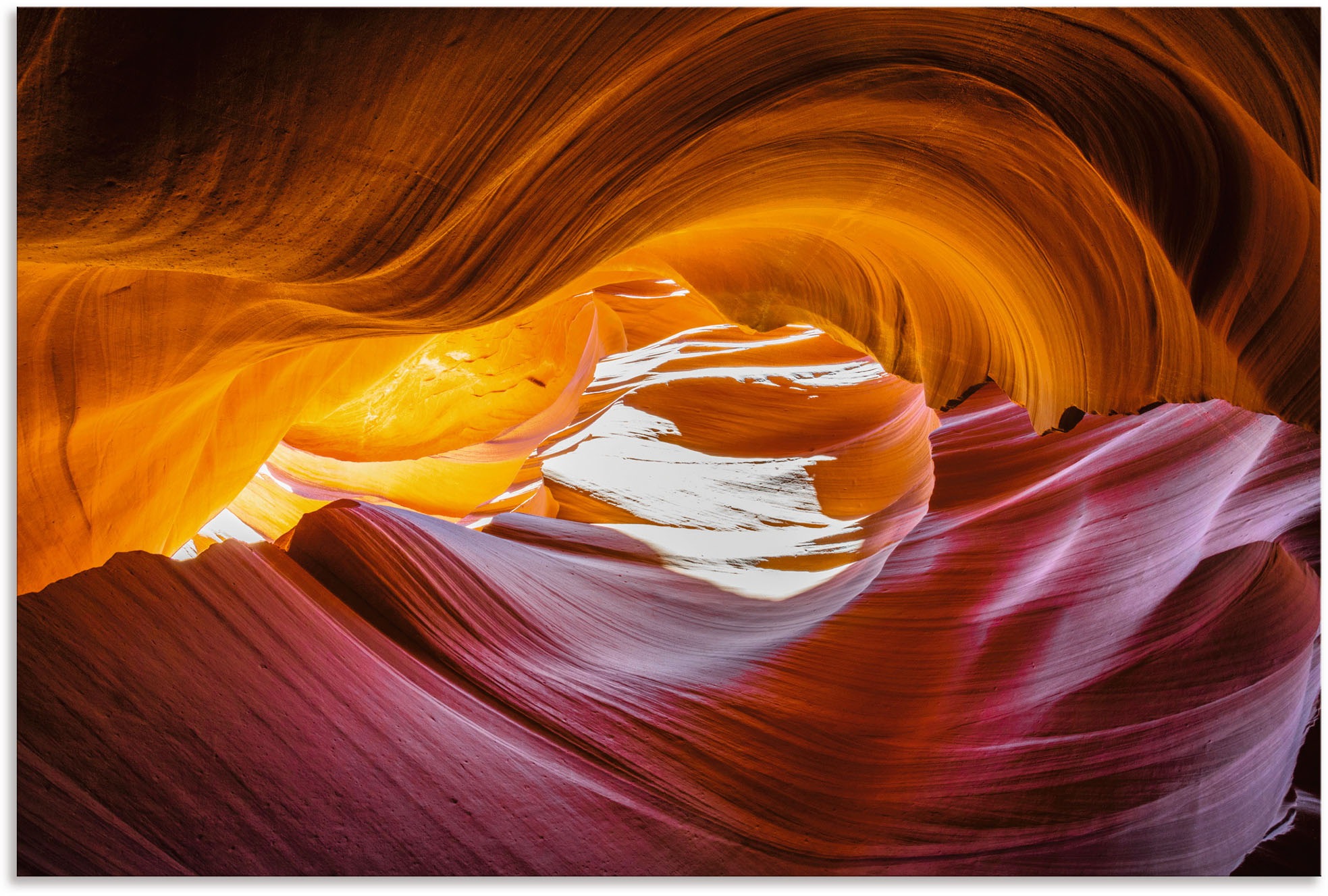 Artland Alu-Dibond-Druck "Antelope Canyon in den USA", Felsen, (1 St.), für Innen- und Außenbereich geeignet, Outdoorbil