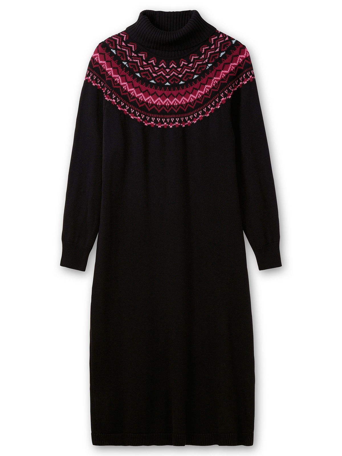 Sheego Strickkleid »Große Größen«, mit Rollkragen und Norwegermuster