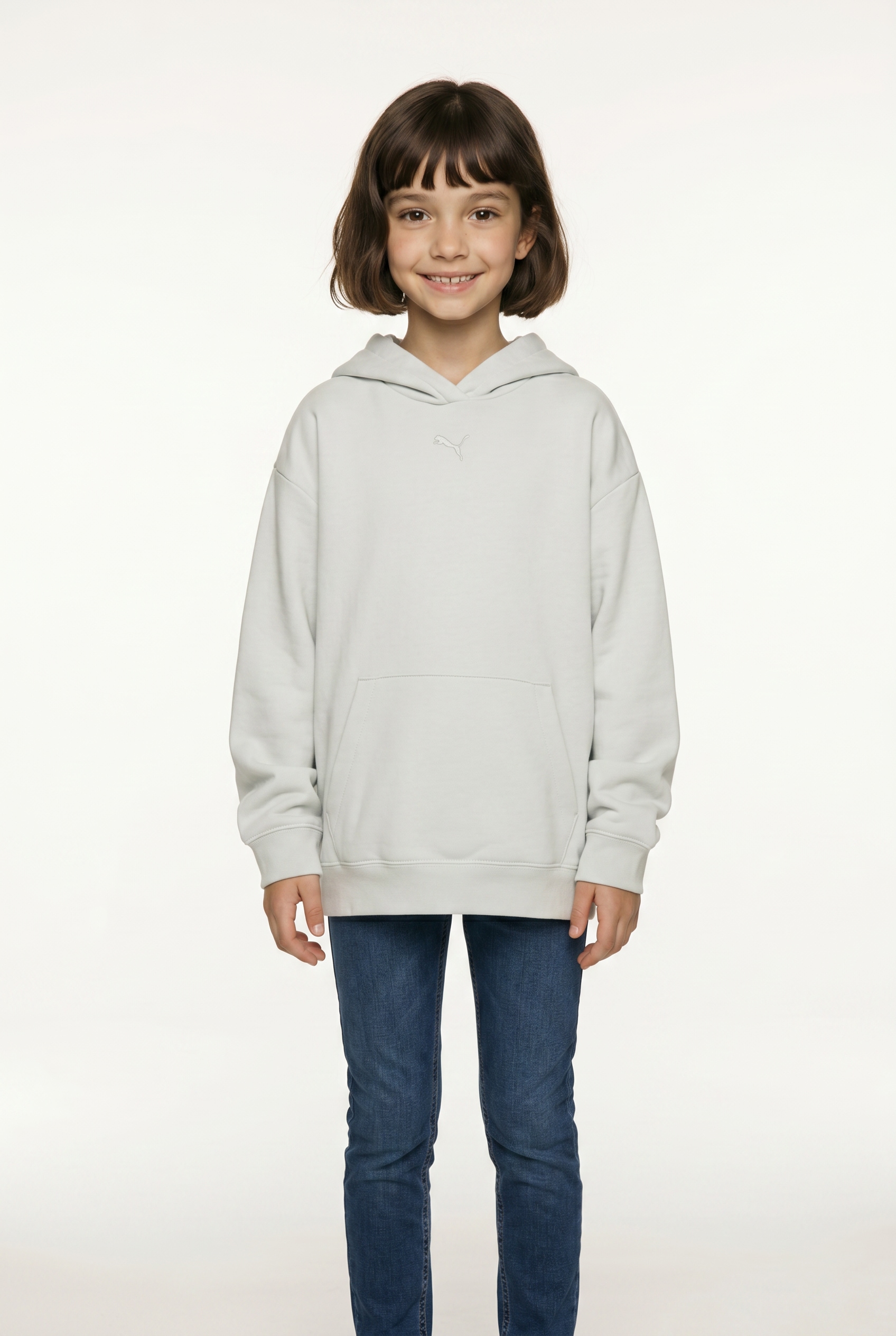 PUMA Kapuzensweatshirt "ESS CENTERED CAT LOGO RELAXED HOODIE FL G", mit Kapuze, mit angesetztem Bündchen
