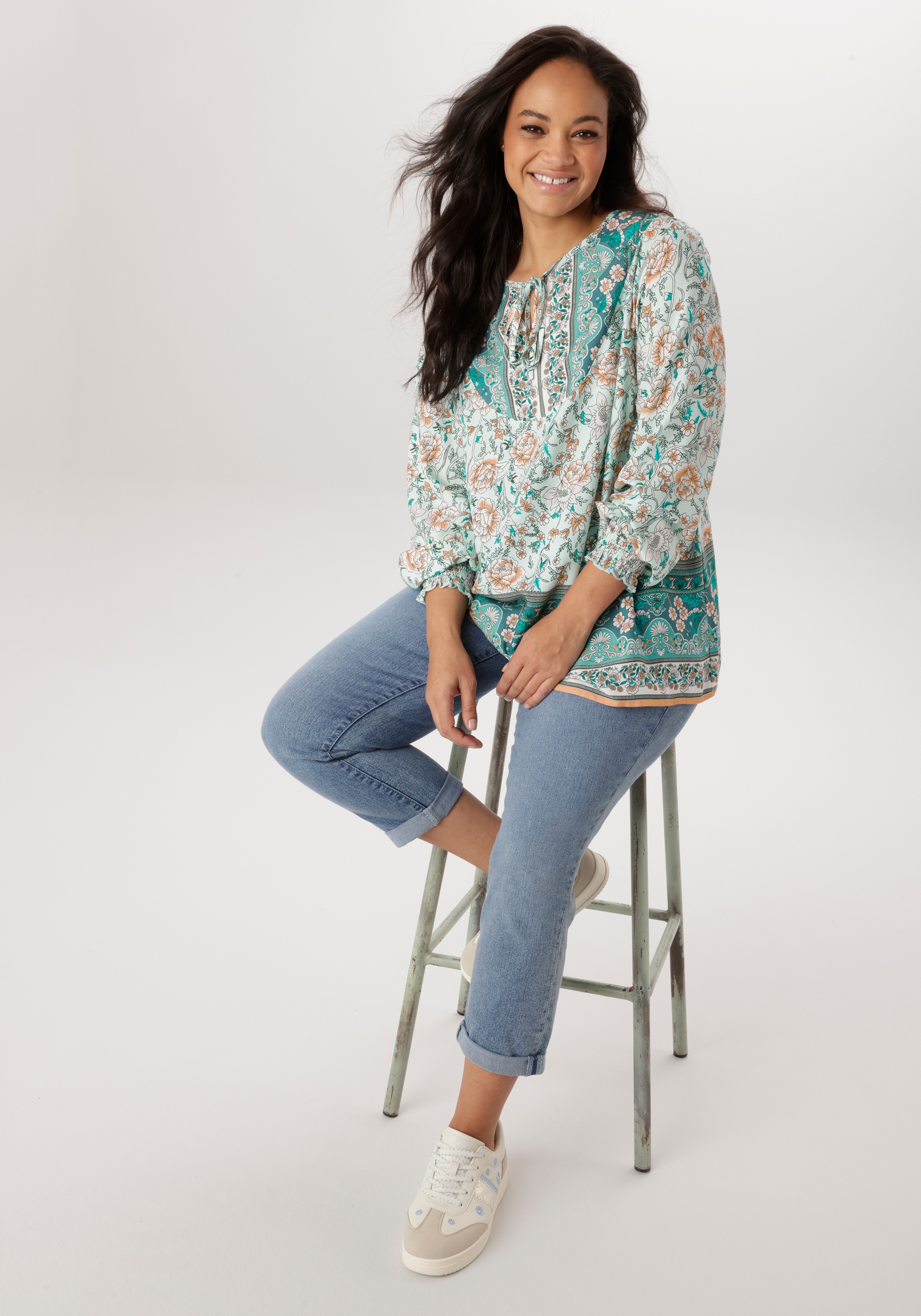 Aniston PLUS Schlupfbluse in Blumendessin - NEUE KOLLEKTION