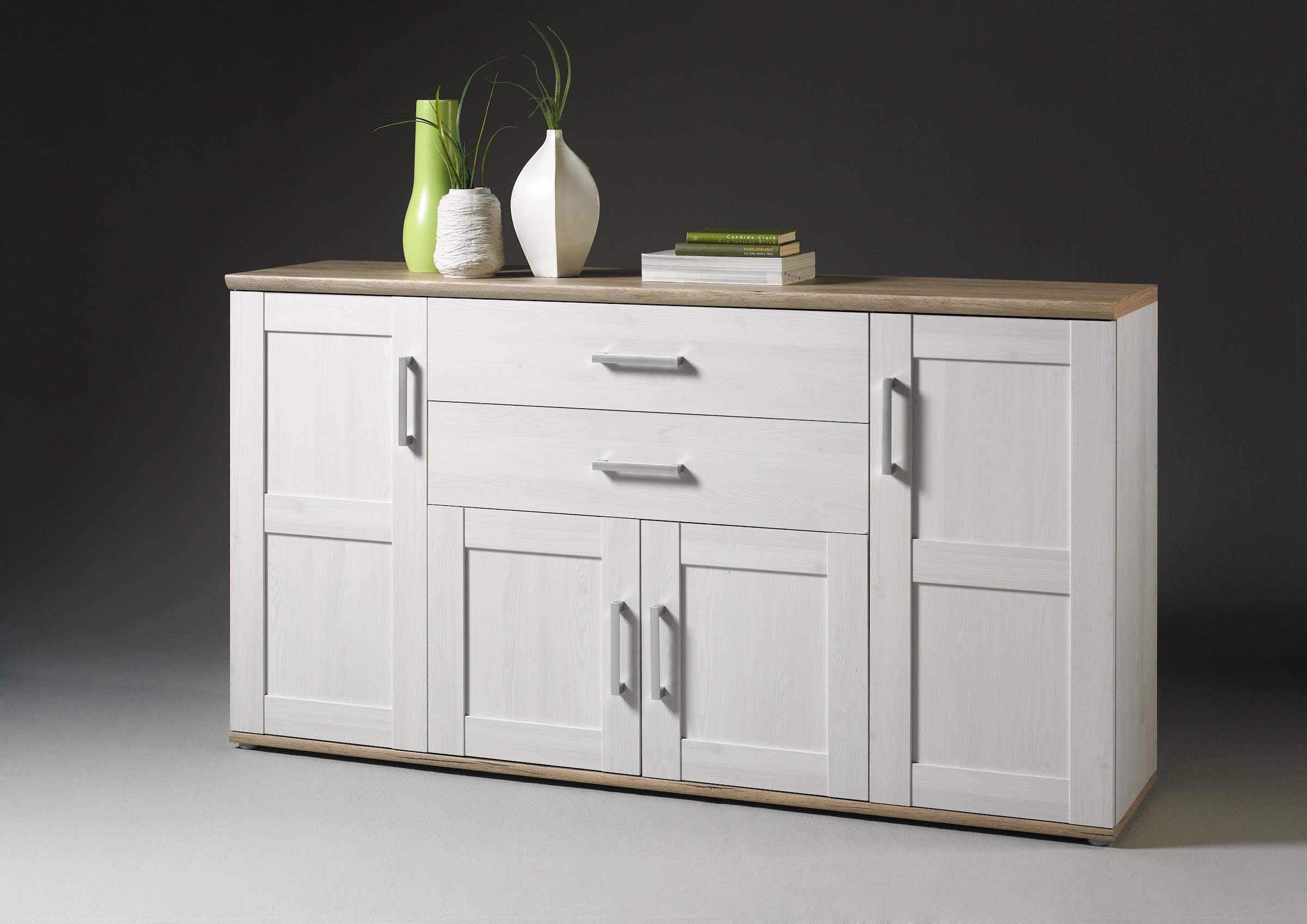 HBZ Sideboard "Romance im Landhaustil, Wohnzimmerschrank BxHxT 186x100x46 cm", (1 St.), Landhaustil, Wohnzimmerschrank i