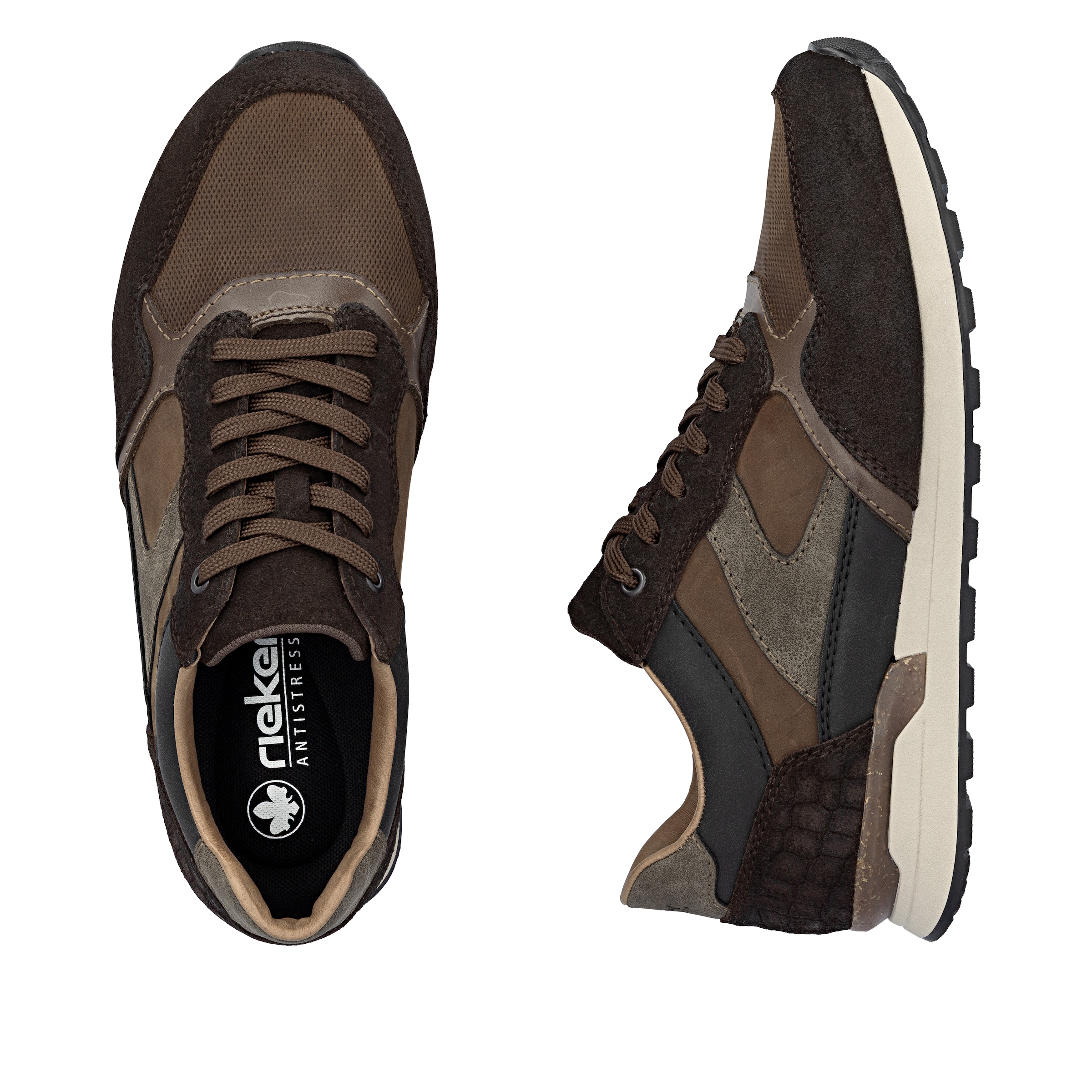 Rieker Sneaker, Halbschuh, Schnürschuh, Freizeitsneaker mit weichem Schaftrand