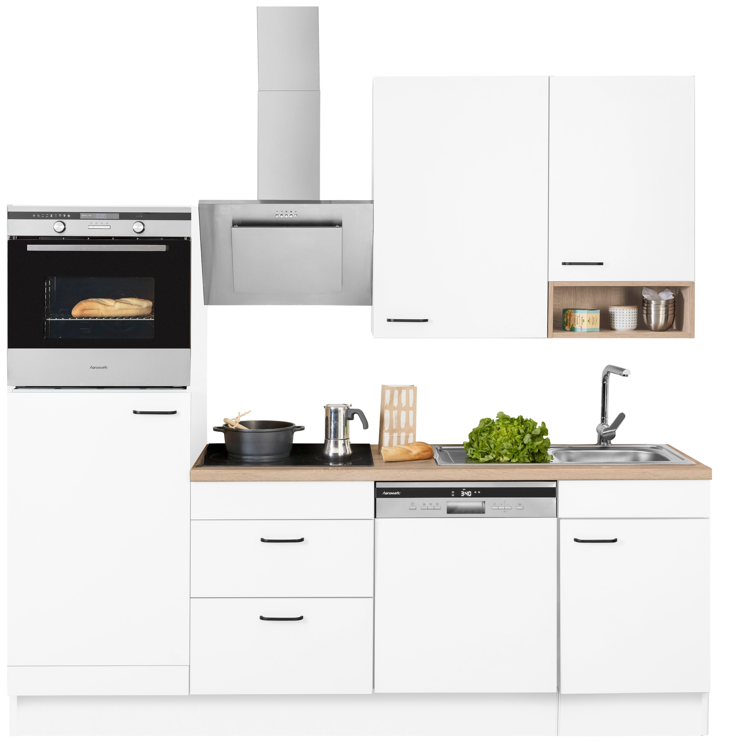 OPTIFIT bestellen Küchenzeile »Elga«, 230 großen | Soft-Close-Funktion, Premium-Küche, BAUR cm Breite Vollauszügen,