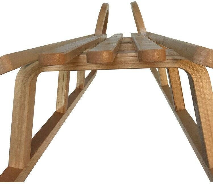 COLINT Hornschlitten »Hörner 110 mit Holz/Kunststofflehne und Leine«, (Set, 3 tlg.)