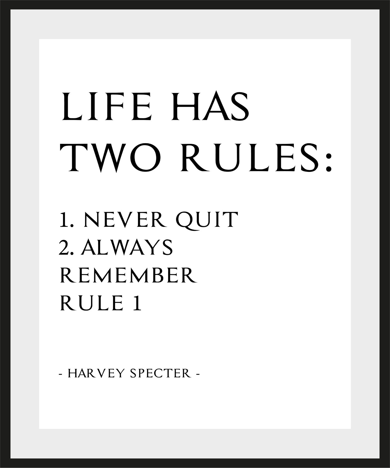 queence Bild "Never Quit", Sprüche & Texte, Spruch, gerahmt günstig online kaufen
