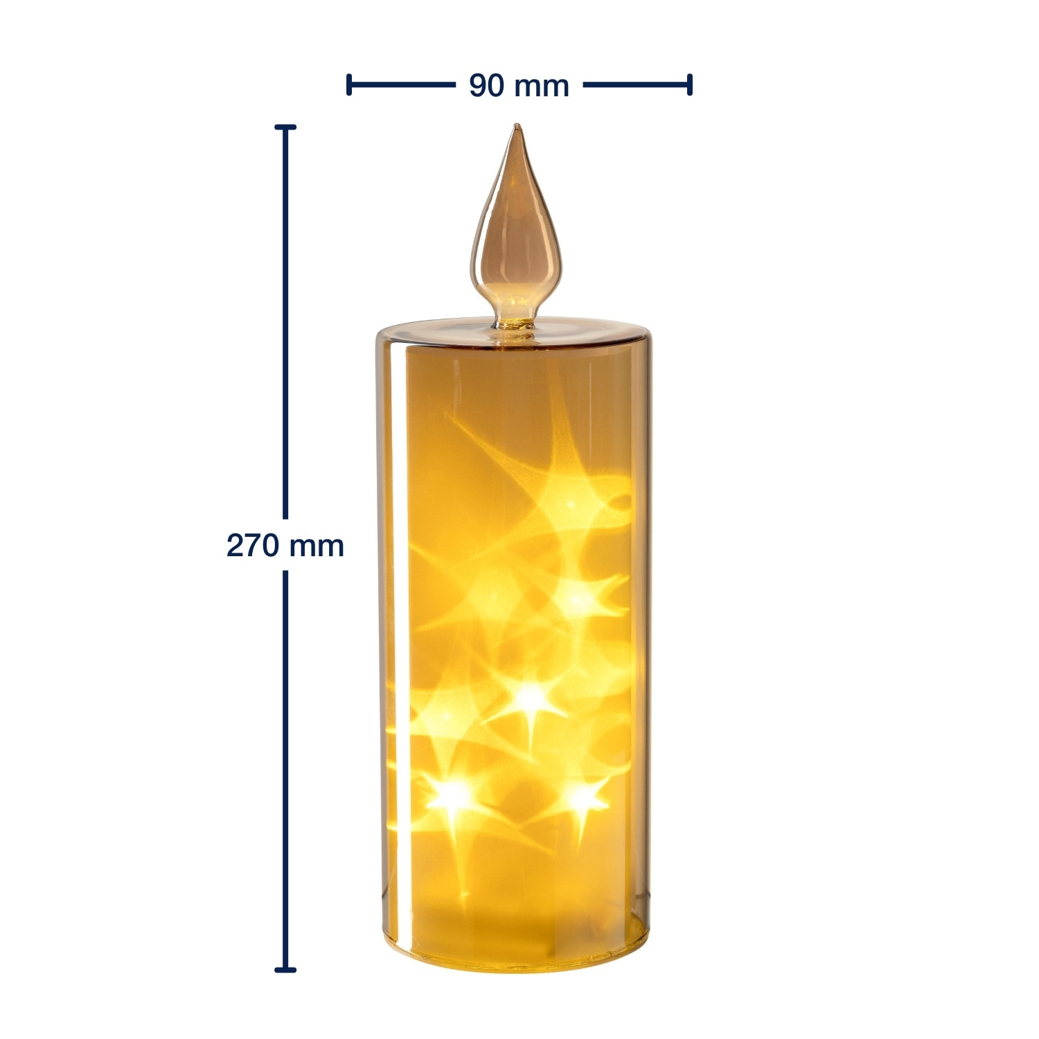 Thumbnail - LEONARDO LED Dekolicht "Capanna" Glaskerze in festlichem Design mit Lüstertechnik