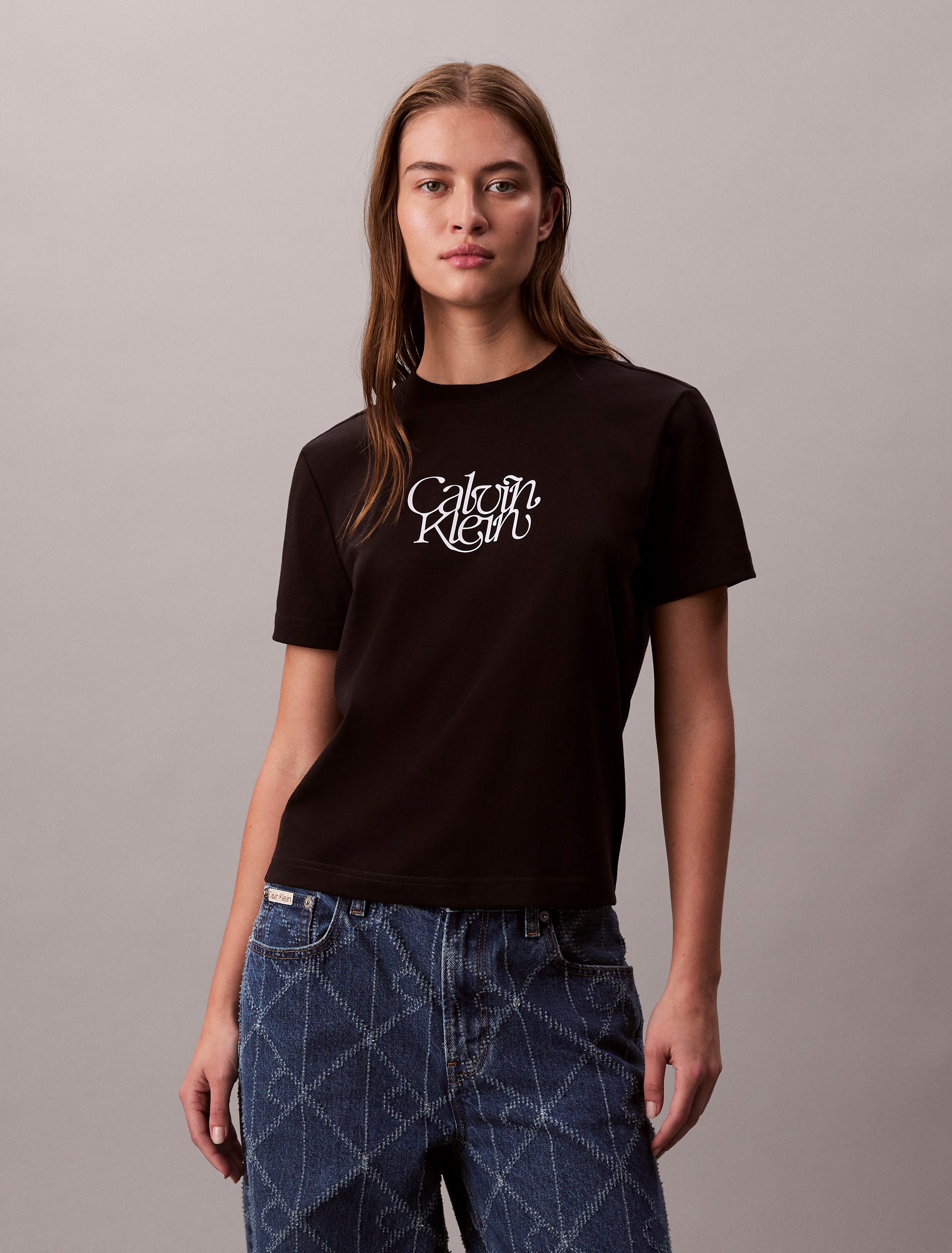 Calvin Klein Jeans T-Shirt "SS FITTED SCRIPT CALVIN KLEIN TE", Mit Rundhals günstig online kaufen