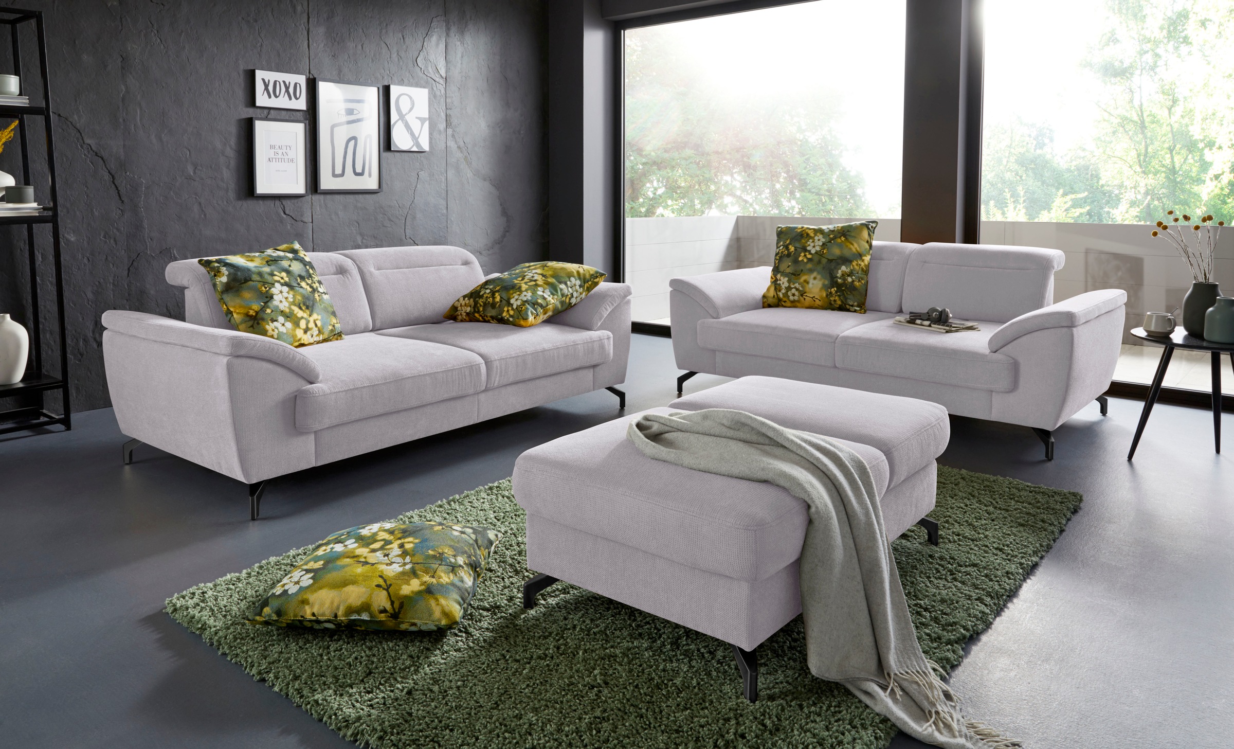 sit&more Hocker »Percy«, Fußhöhe 12 cm, mit Klappfunktion, wahlweise in 2 Fußfarben