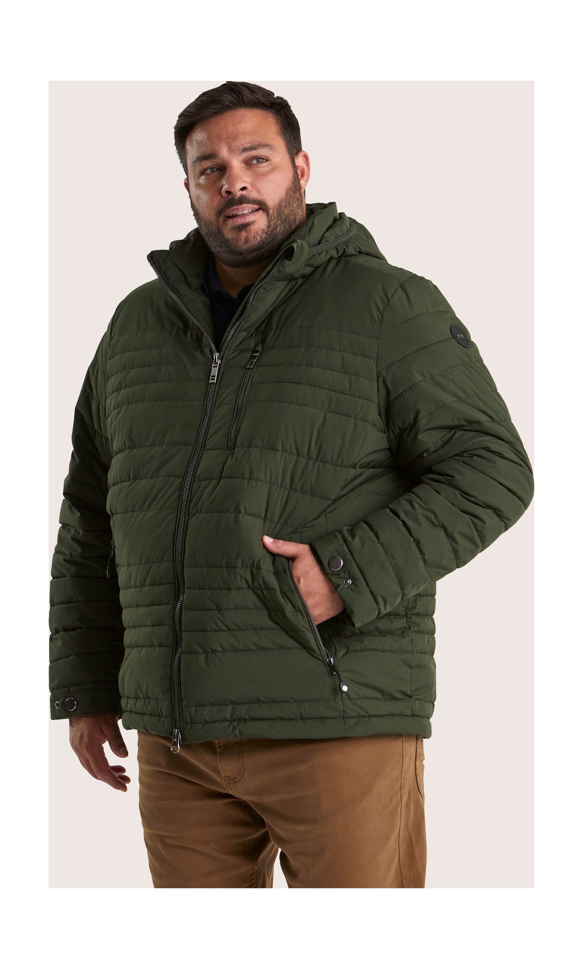 STOY Steppjacke »STW 16 MN QLTD JCKT« Atmungsaktive, wasserabweisende Steppjacke mit abzippbarer Kapuze