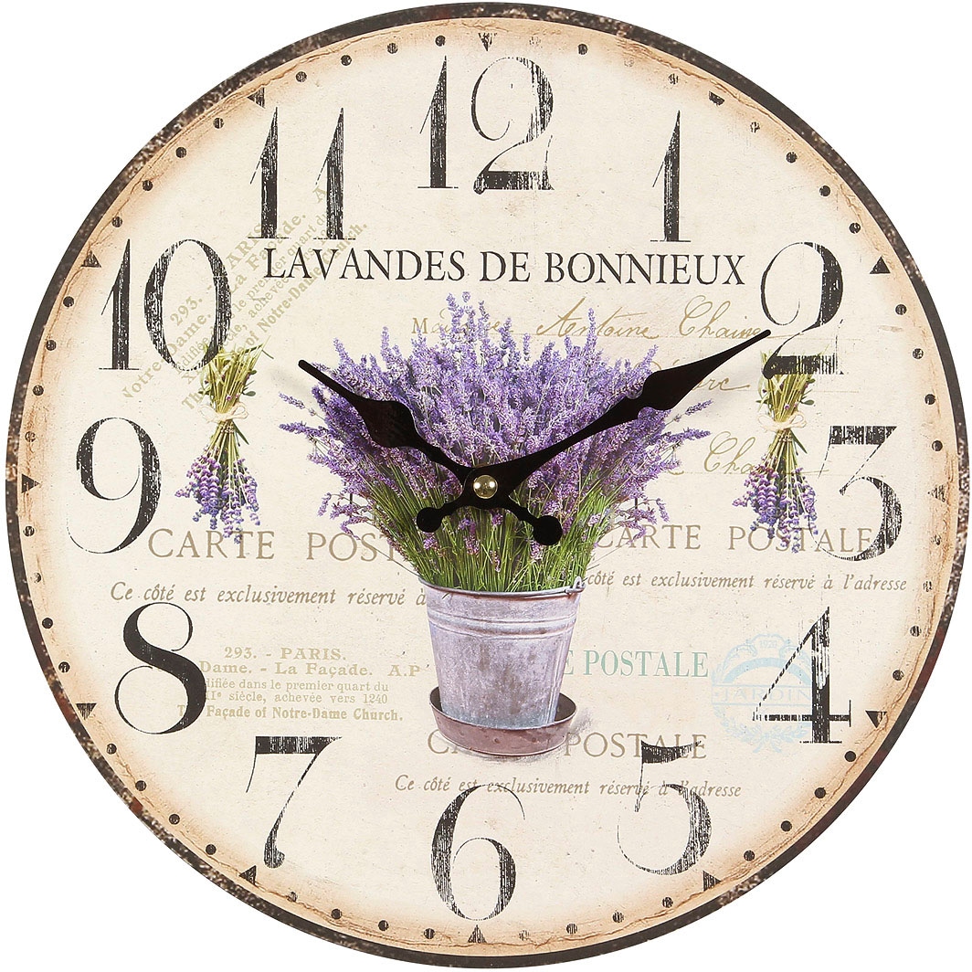 Ambiente Haus Wanduhr »Lavendel Wanduhr 28cm« bestellen | BAUR