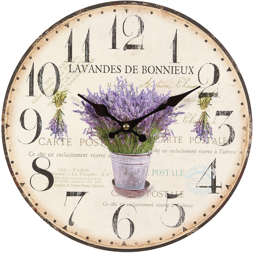 Ambiente Haus Wanduhr "Lavendel Wanduhr 28cm"