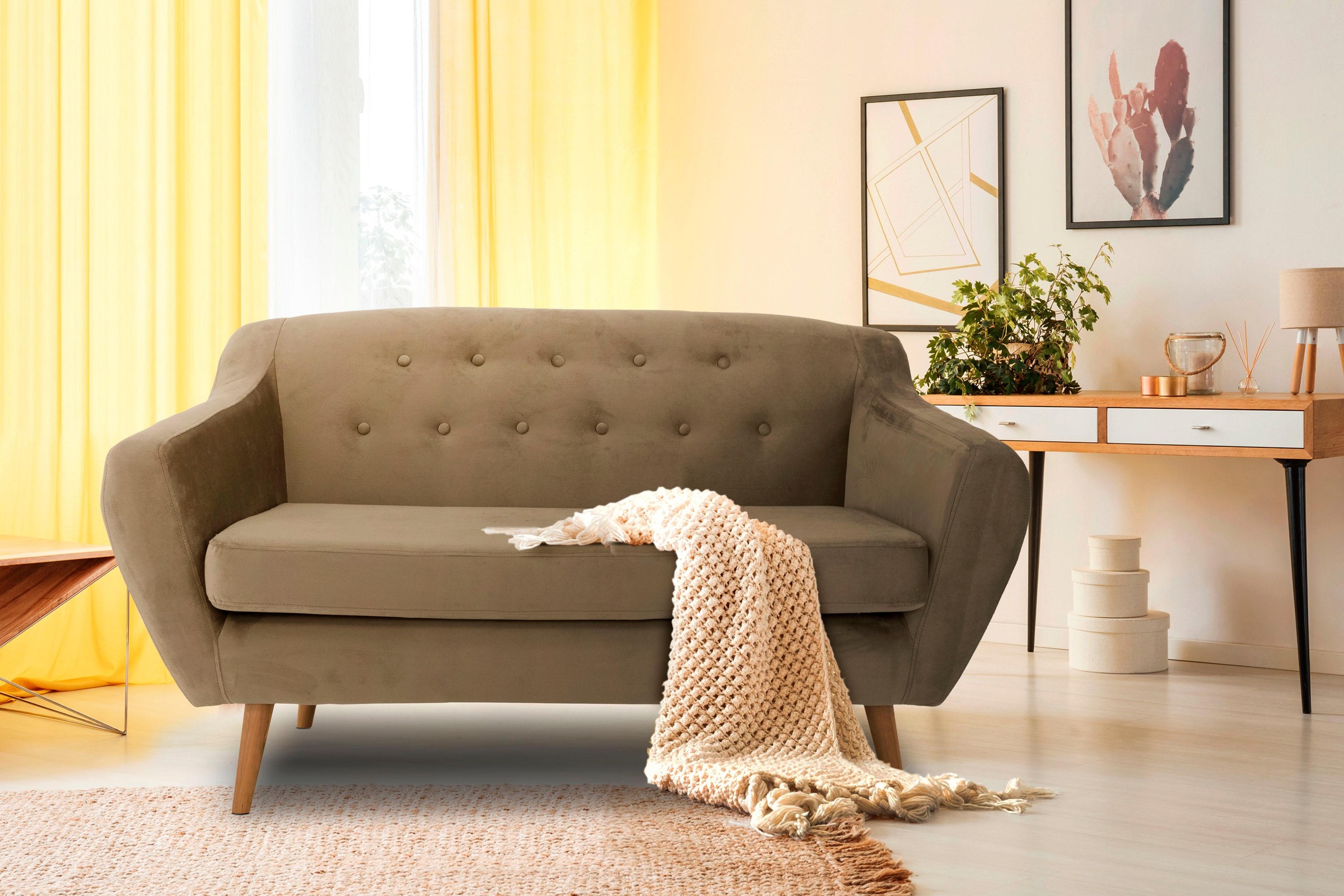 Home affaire 2-Sitzer "Renne" mit Heftung im Rücken im skandinavischem Stil günstig online kaufen