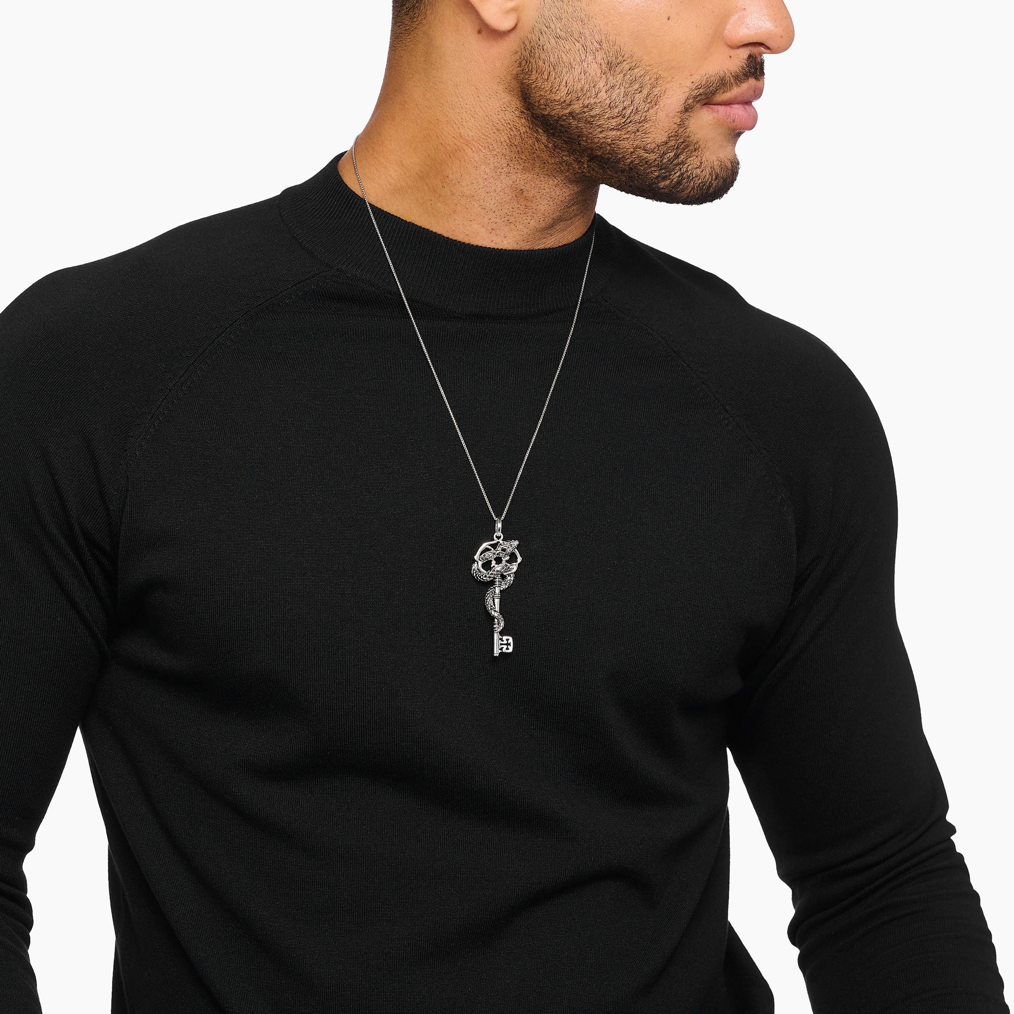 THOMAS SABO Kettenanhänger »Anhänger Schlangen-Optik schwarze Steine, PE983-691-11«, mit Zirkonia (synth.)