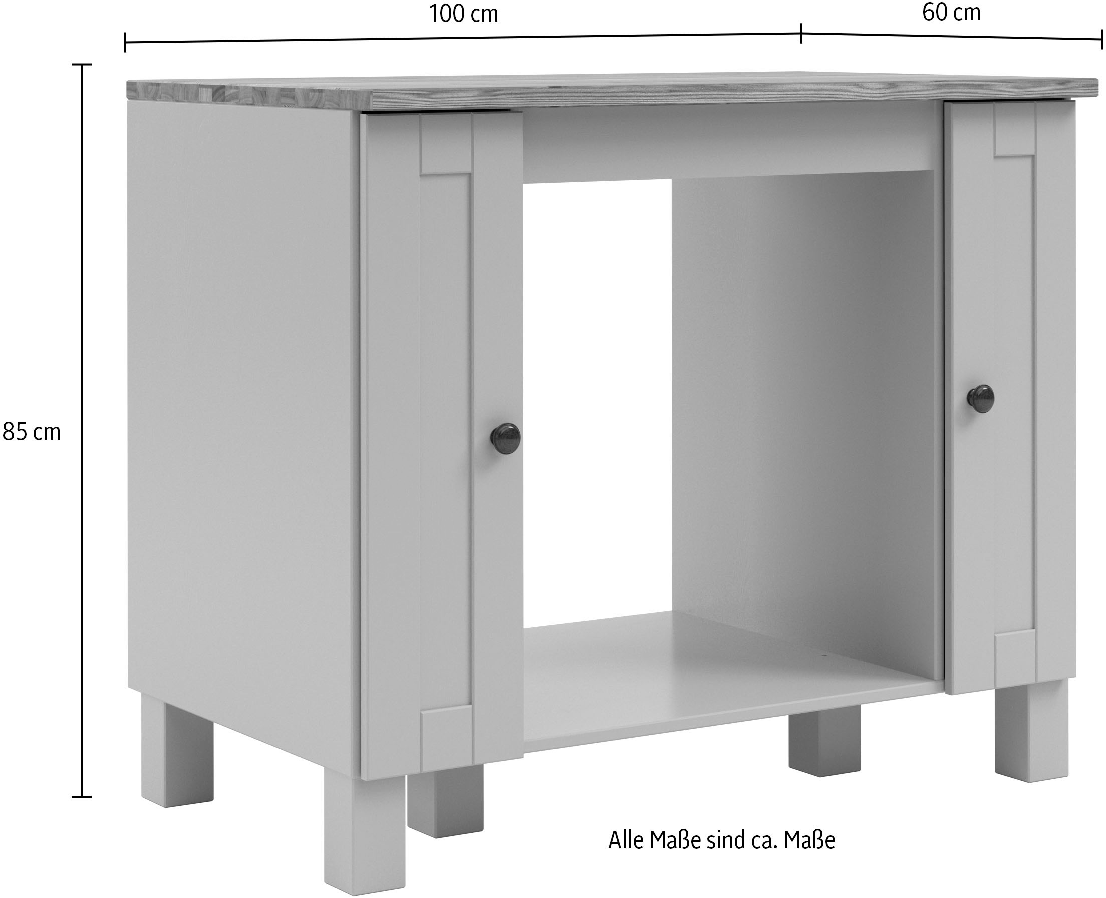 Home affaire Herdumbauschrank »Alby2«, Mit Metallgriffen, Breite 100 cm, ohne E-Geräte