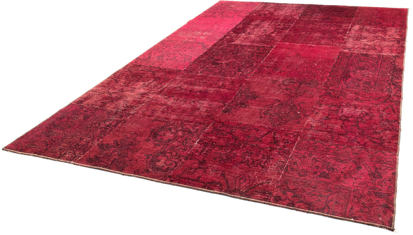 Teppich »Patchwork - 297 x 200 cm - rot«, rechteckig, Wohnzimmer, Handgeknüpft,...