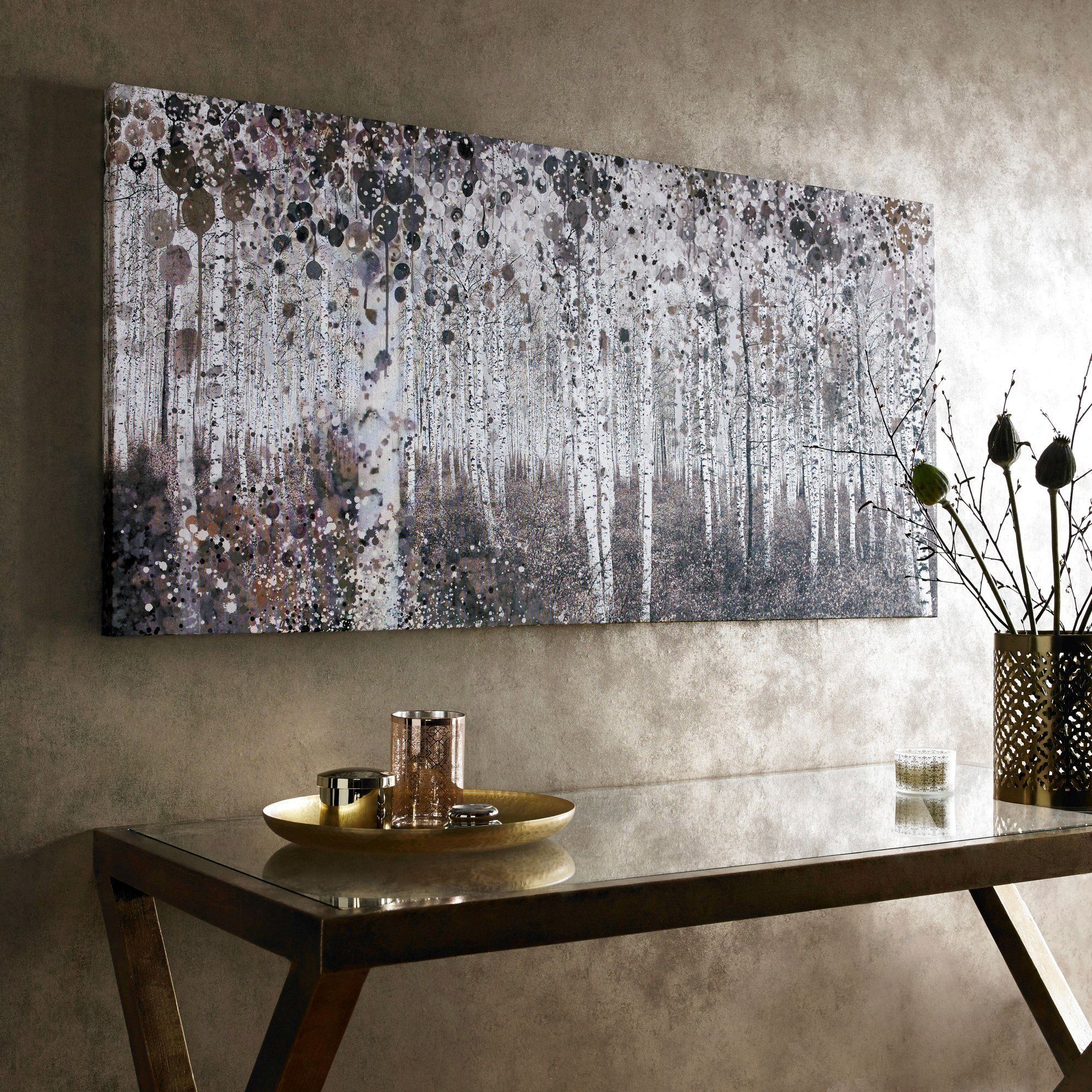 Art for the home Leinwandbild "Birkenwald" Wald Aquarell Wald 60 x 120 cm günstig online kaufen