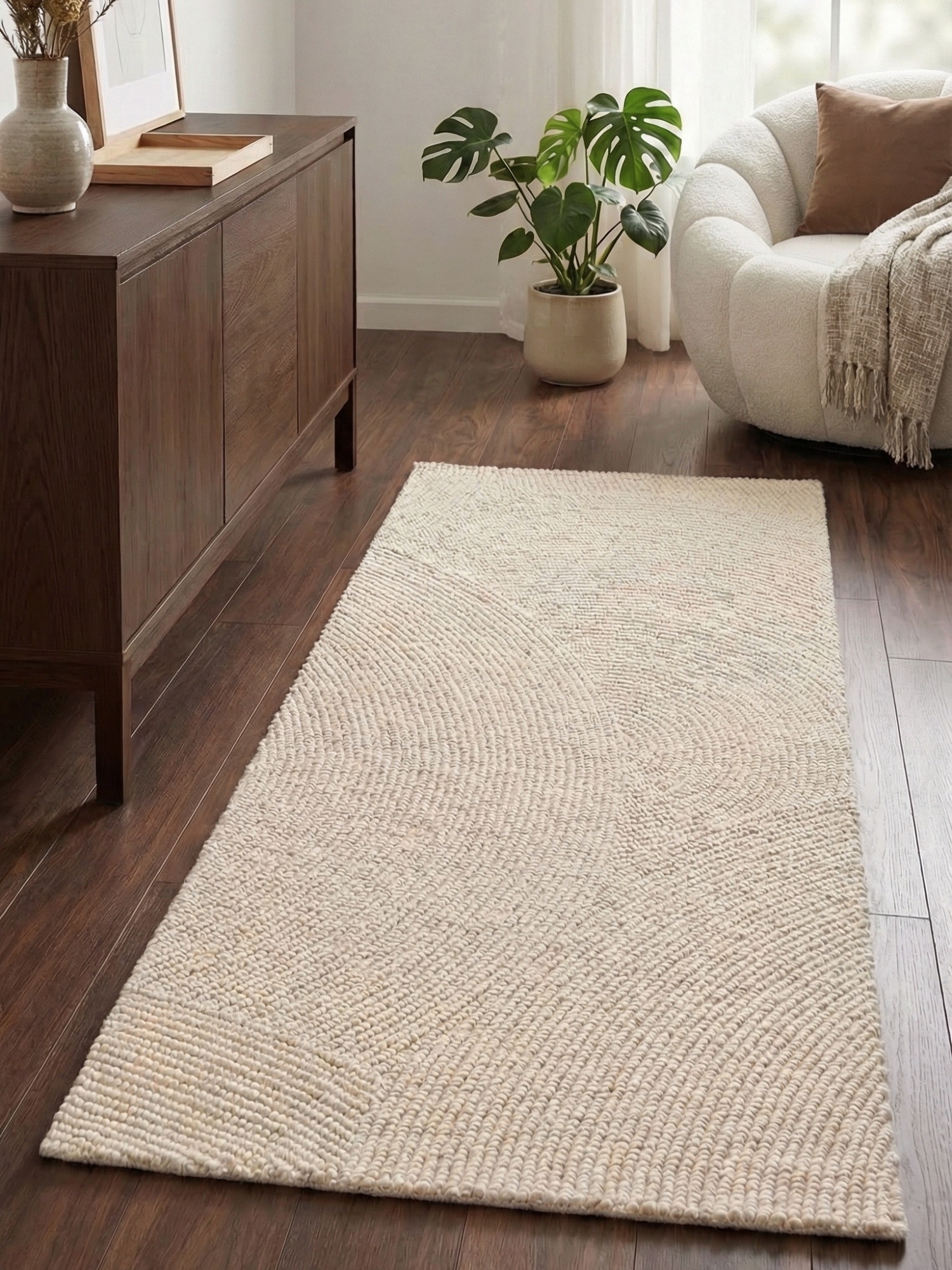 HANSE Home Wollteppich "Calmio, auch als Läufer und in rund" rechteckig 18 mm Höhe Handgetuftet, Wolle, Natur, Wohnzimmer, Schlafzimmer, Skandi, Hygge