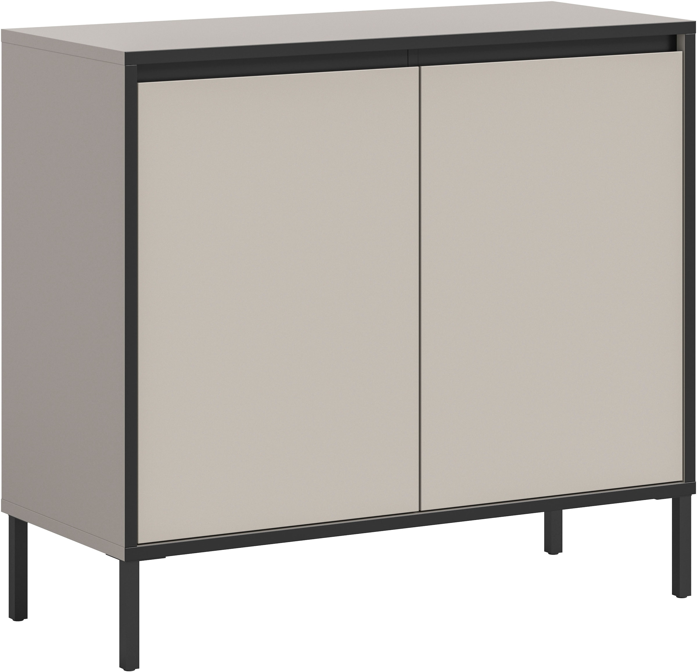 Home affaire Kommode "NORT, Höhe: 92 cm, mit Metall Stabfuß, 2 Türen, 2 Ein günstig online kaufen