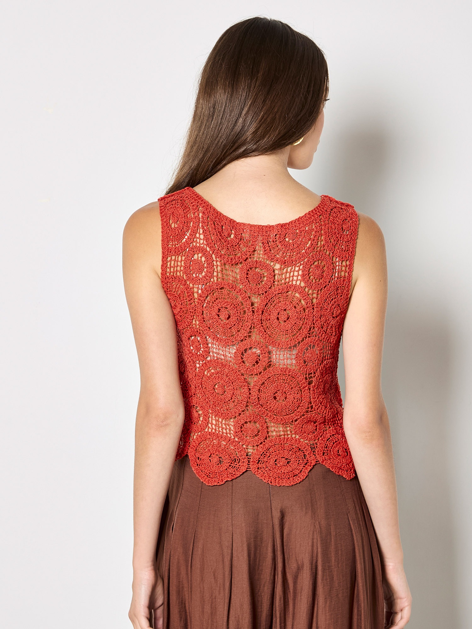 Apricot Crop-Top »Top« mit Häkeldetails