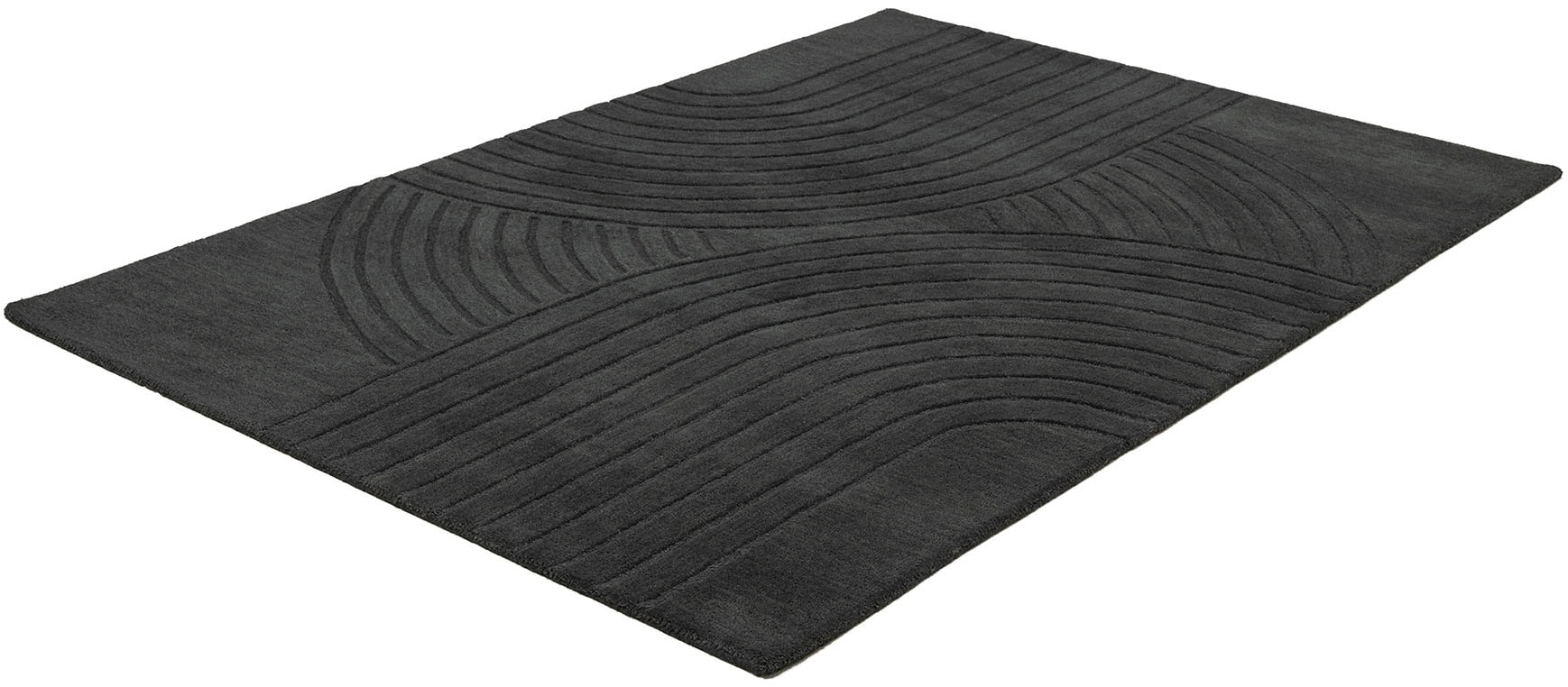 my home Wollteppich »Gabbo Design, Handgefertigt, Teppich,  reine Wolle,« rechteckig 14 mm Höhe Hoch-Tief-Effekt, reine Wolle, Scandi-Look, Naturfaser