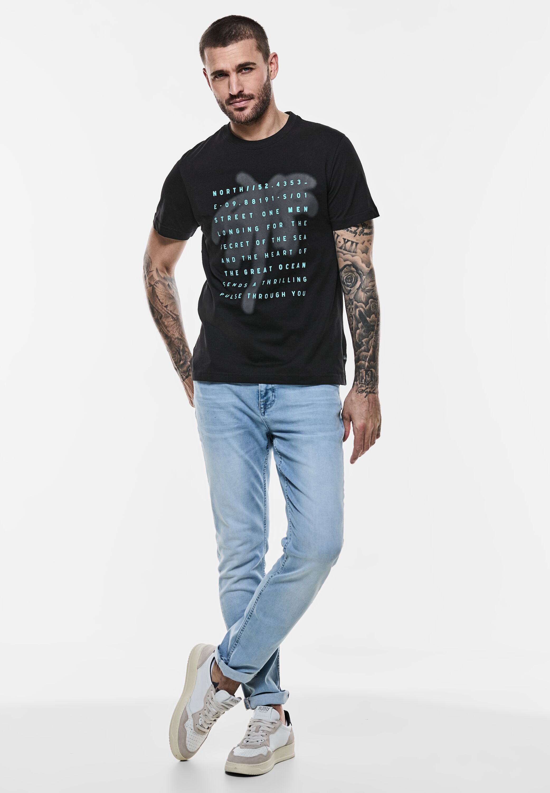 STREET ONE MEN T-Shirt, aus reiner Baumwolle