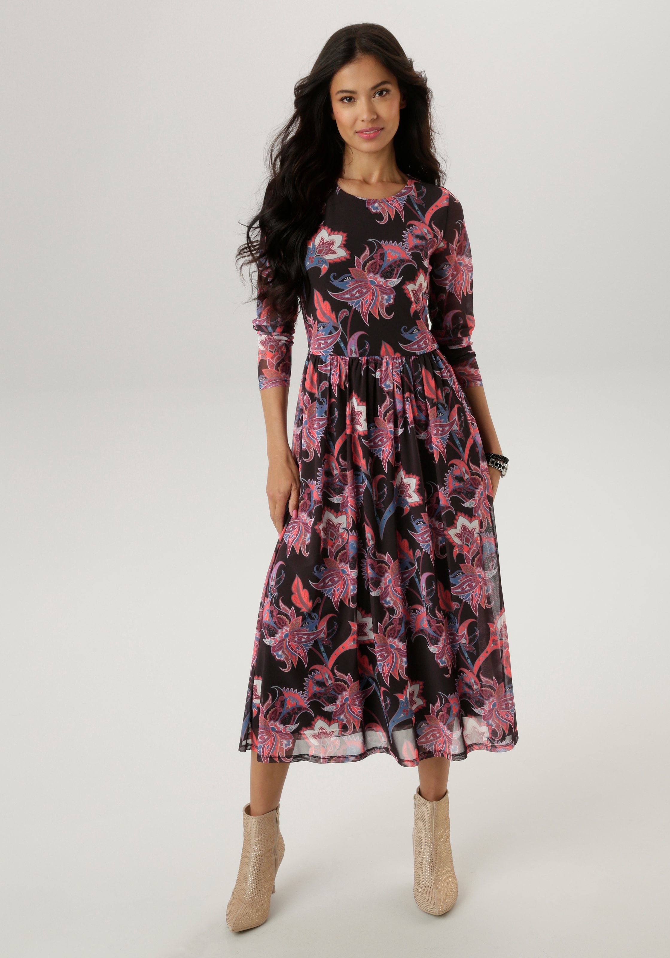 Aniston SELECTED Midikleid, mit floralem Muster - NEUE KOLLEKTION