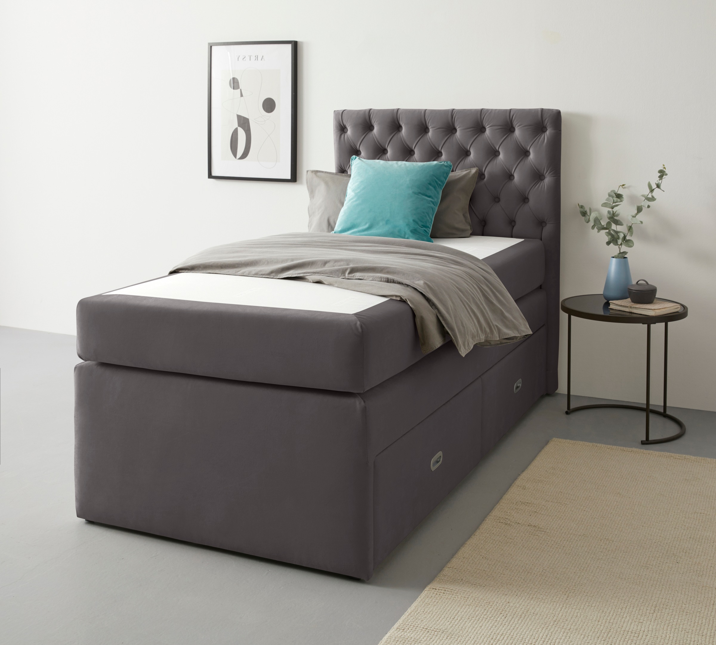 Home affaire Bett "Boxbett Alvi mit Schubladen, Taschen-Federkernmatratze" günstig online kaufen