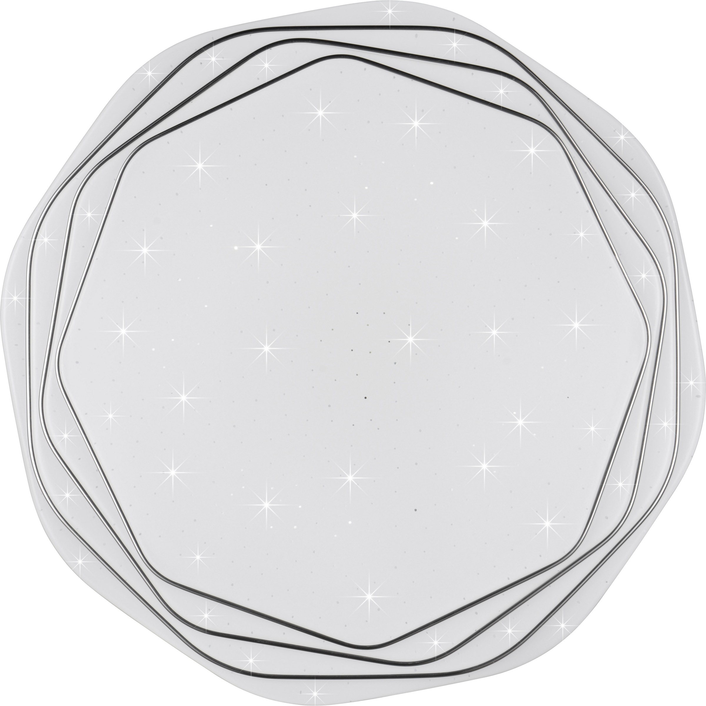 REALITY Leuchten LED Deckenleuchte »DIZZY, LED Deckenlampe mit Fernbedienung und Starlight Cover, Ø 38cm« LED-Board 1 Stk. Farbwechsler | warmweiß - kaltweiß CCT 2700-6500K warmweiß - kaltweiß, dimmbar LED 22W 2600 Lumen