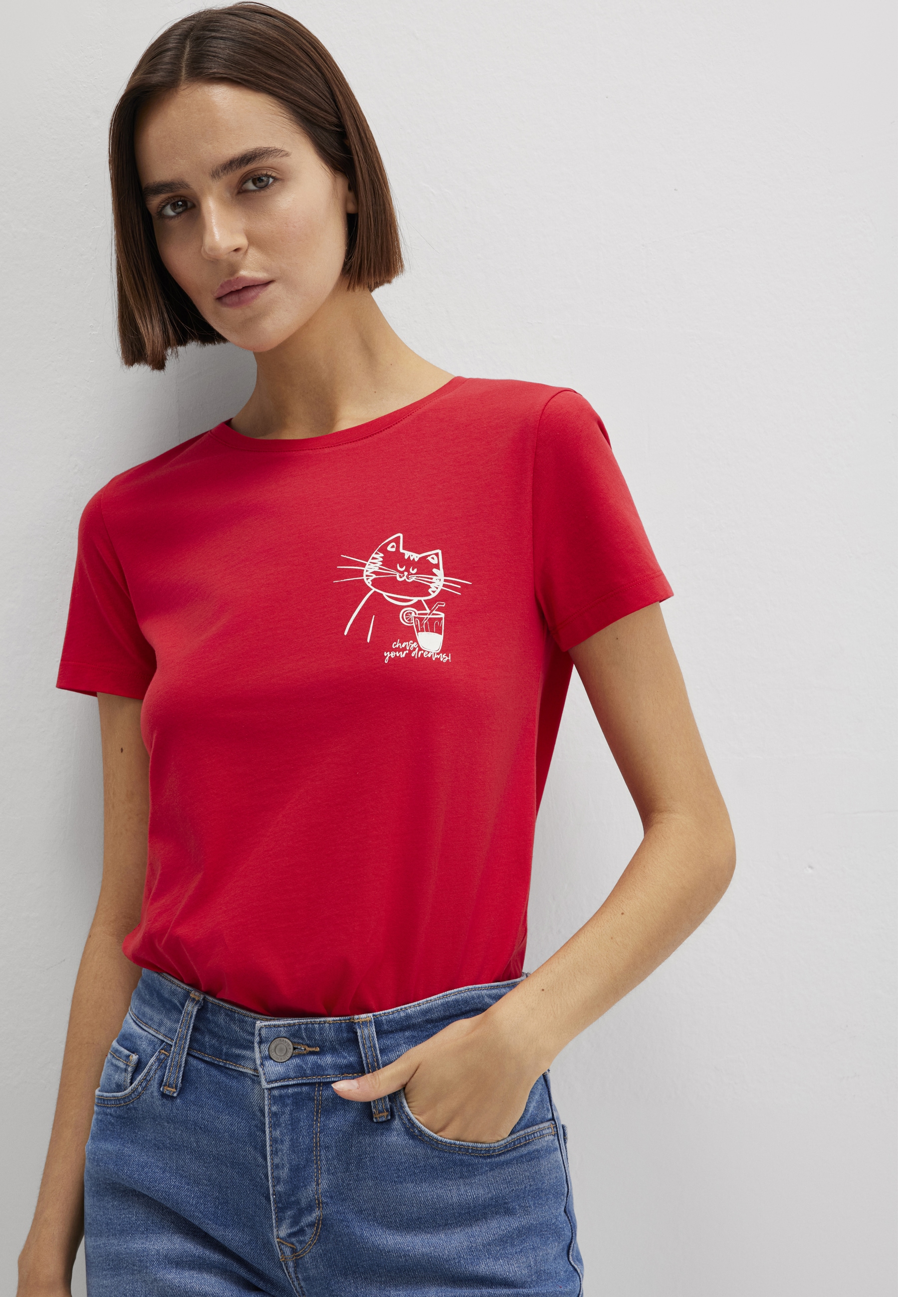 Mavi T-Shirt "CAT PRINTED GRAPHIC T-SHIRT" Katzen T-Shirt günstig online kaufen