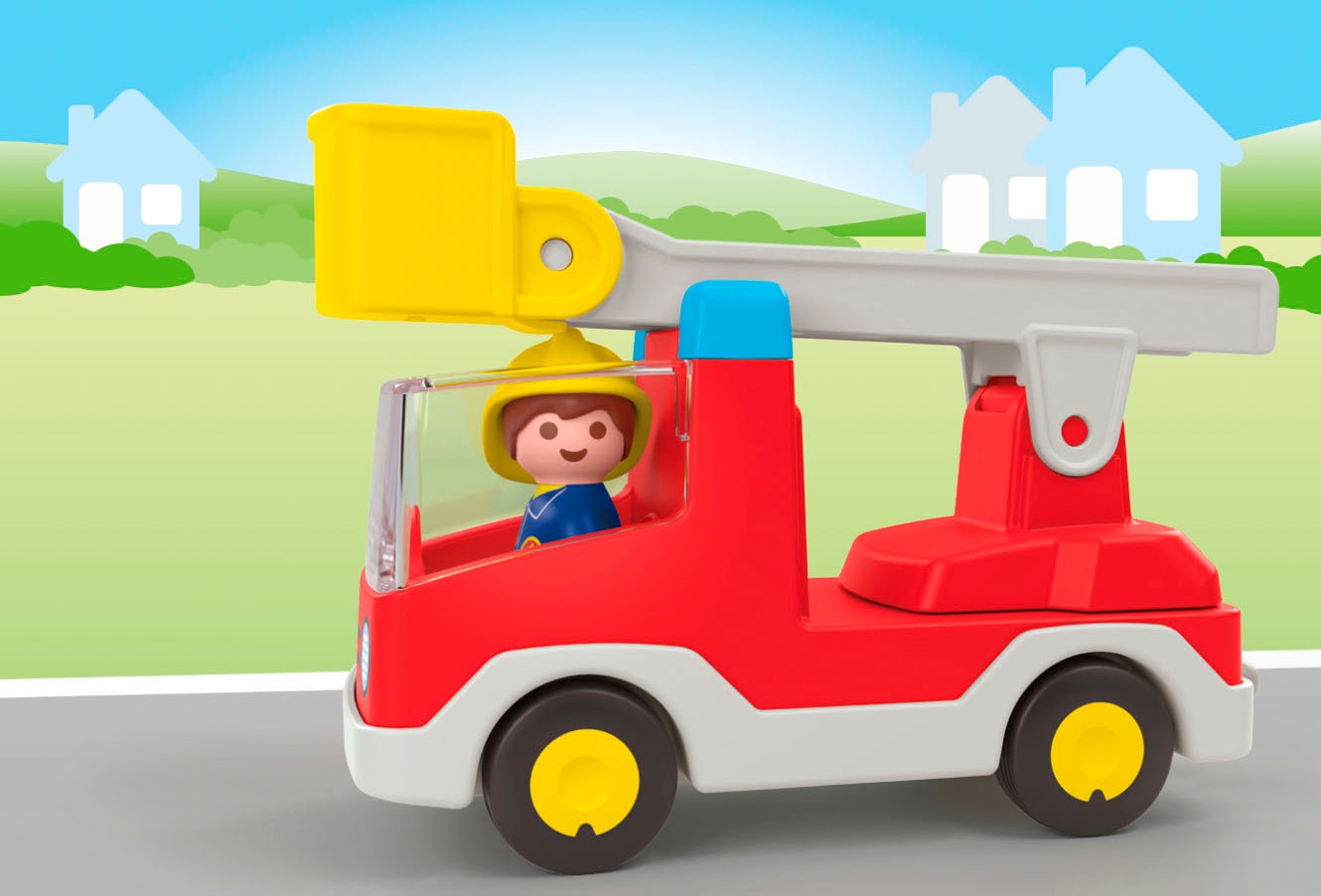 Playmobil® Konstruktions-Spielset »Feuerwehrleiterfahrzeug (71683), JUNIOR« Made in Europe