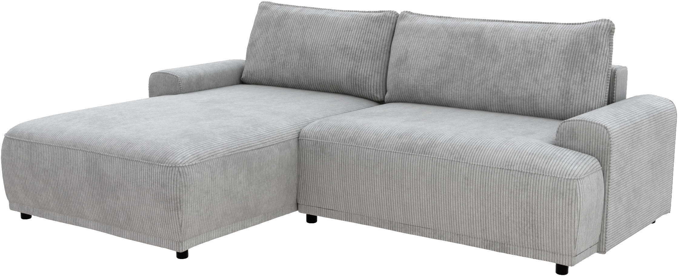 Thumbnail - TRENDMANUFAKTUR Ecksofa "Fordon, Schlafsofa mit Bettkasten, Couch in L-Form, Breite 250 cm" in Cordstoff HYPER, betongra...