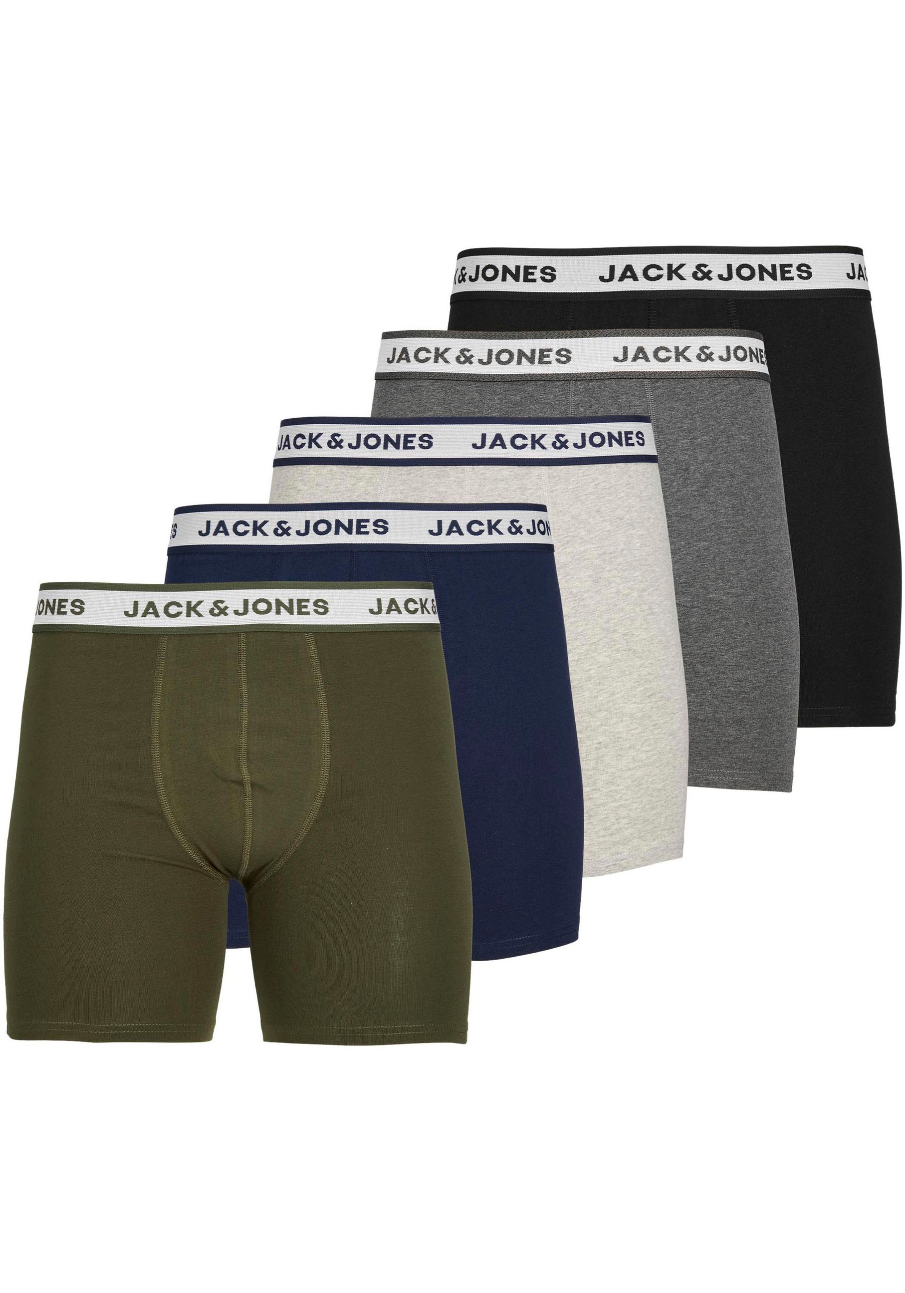 Jack & Jones Boxershorts "JJ JACSOLID BOXER BRIEFS 5 P", (Packung, 5 St.)