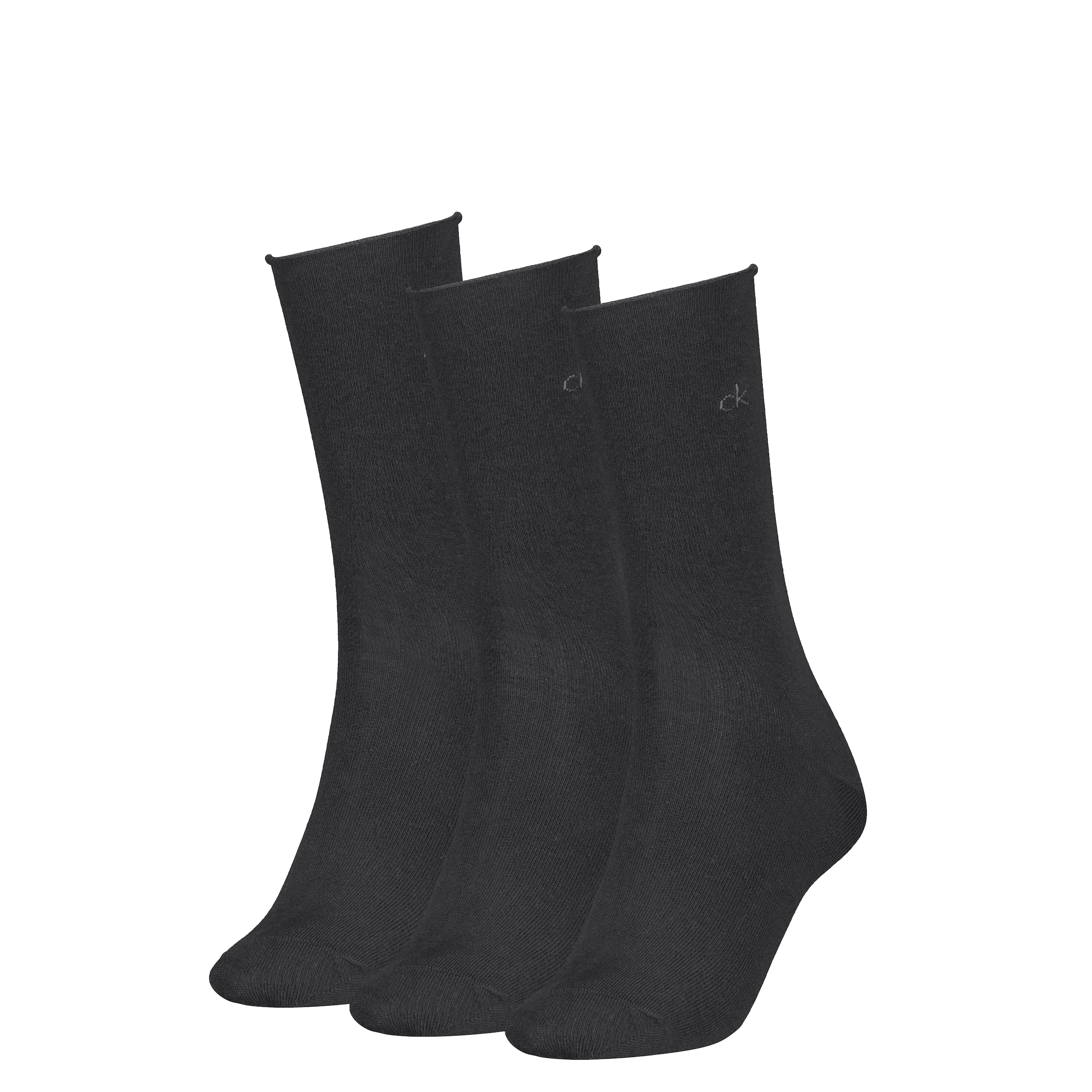 Calvin Klein Socken "CK WOMEN SOCK ROLLTOP" 3 Paar, mit kleinem Rollbund, C günstig online kaufen