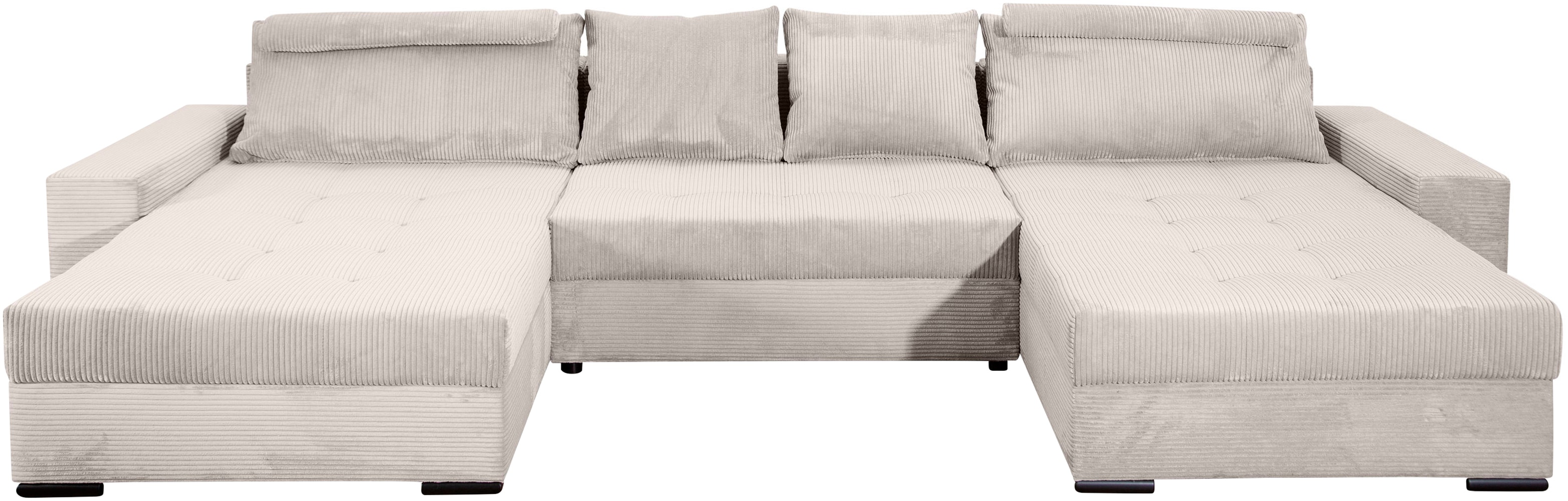 COLLECTION AB Wohnlandschaft "Josy XXXL-Relax U-Form, B: 352 cm" Schlaffunktion, Bettkasten & 2 Nackenkissen, Federkern