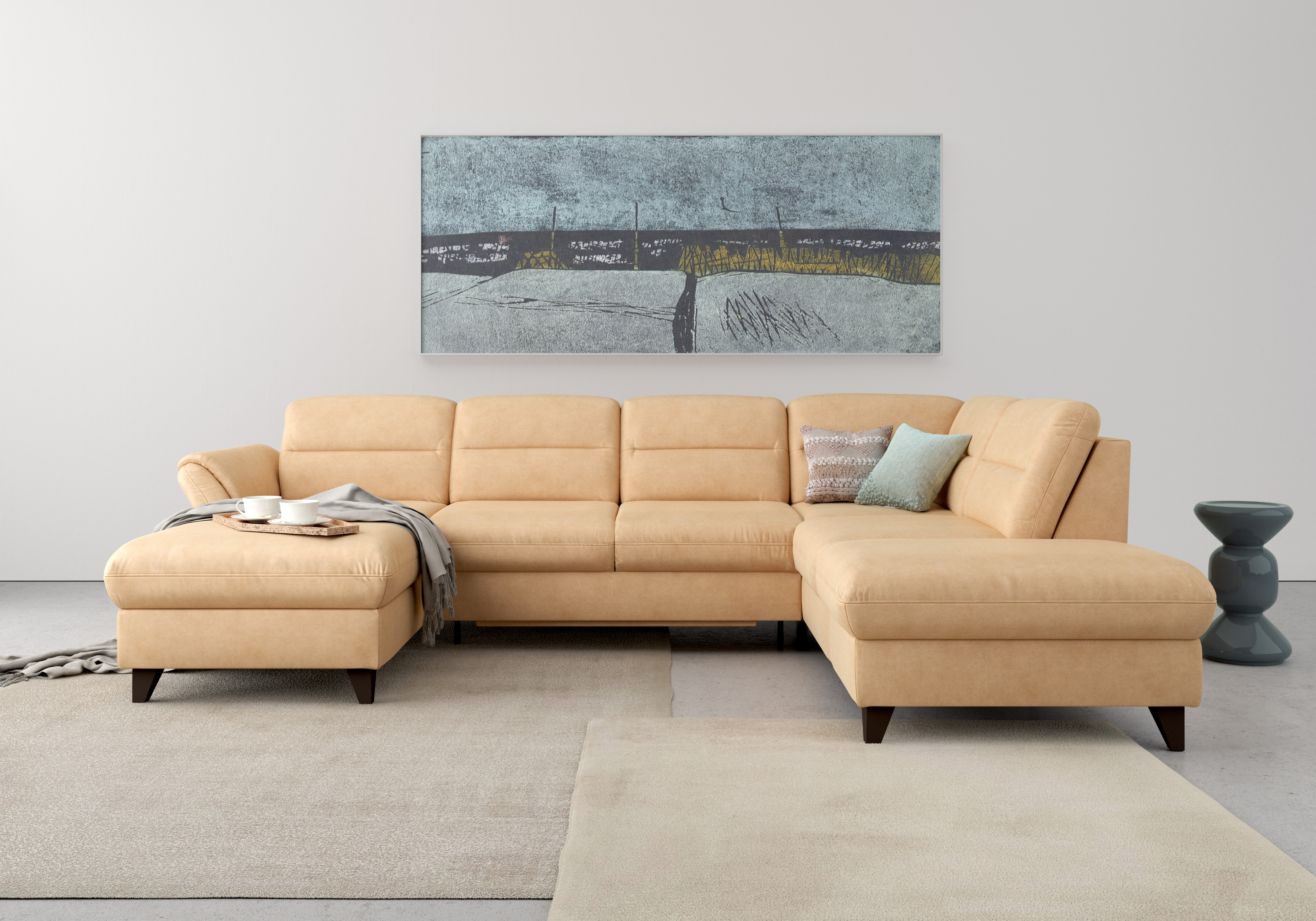 sit&more Wohnlandschaft "Mellum U-Form" Federkern, wahlweise mit Schlaffunktion, Stauraum und Armteilfunktion