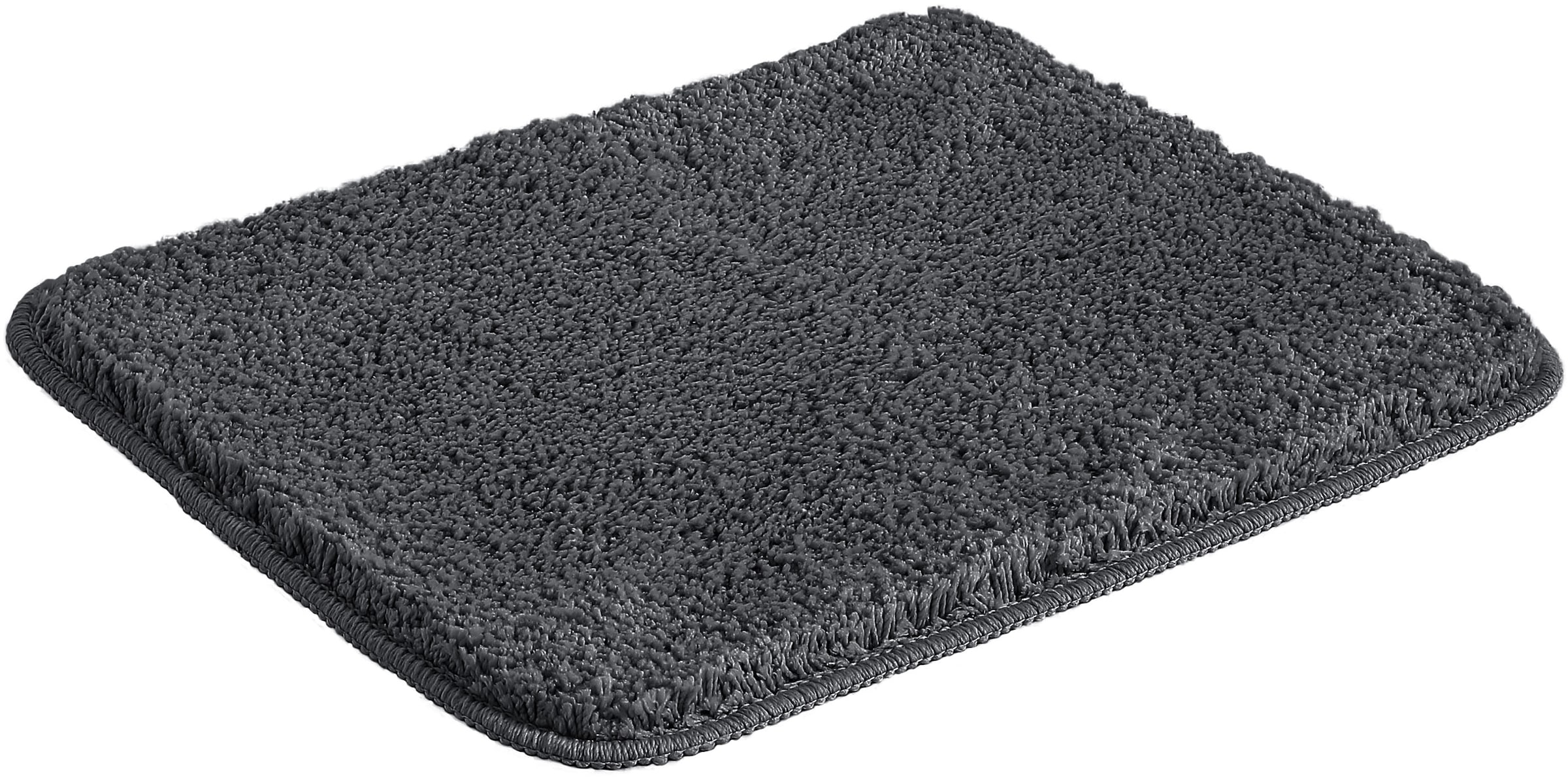 my home Badematte »Inga, Badezimmer Teppich, Badvorleger«, rutschhemmend beschichtet, schnell trocknend-strapazierfähig-fußbodenheizungsgeeignet, Badteppich, unifarben, weich, als halbrund und rechteckig erhältlich