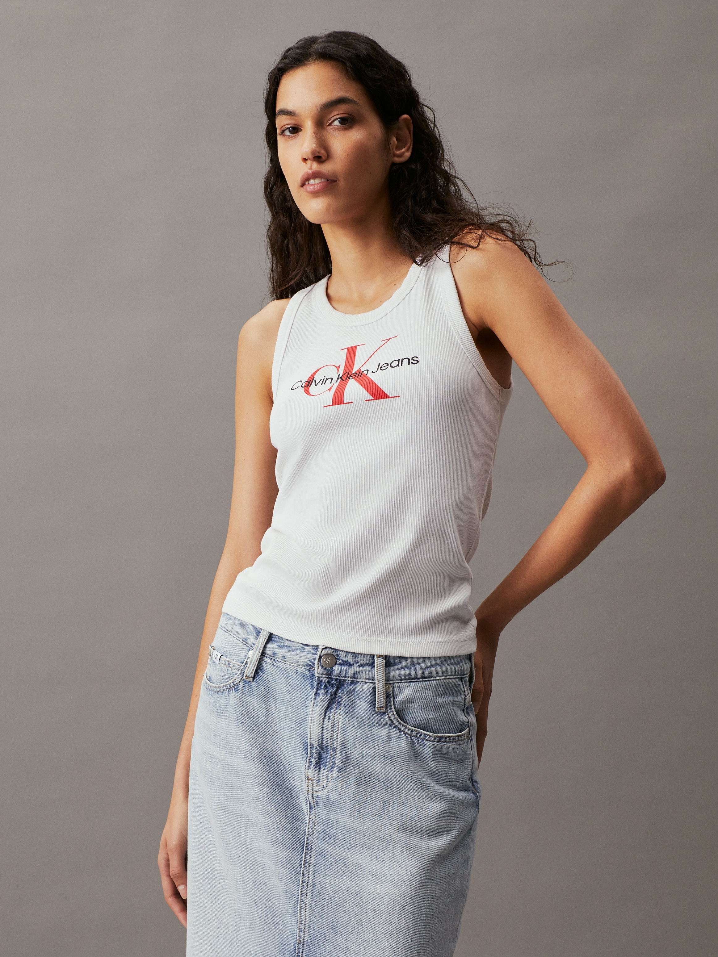 Calvin Klein Jeans Tanktop »ARCHIVAL MONOLOGO RIB TANK«, mit Logomarkenlabel