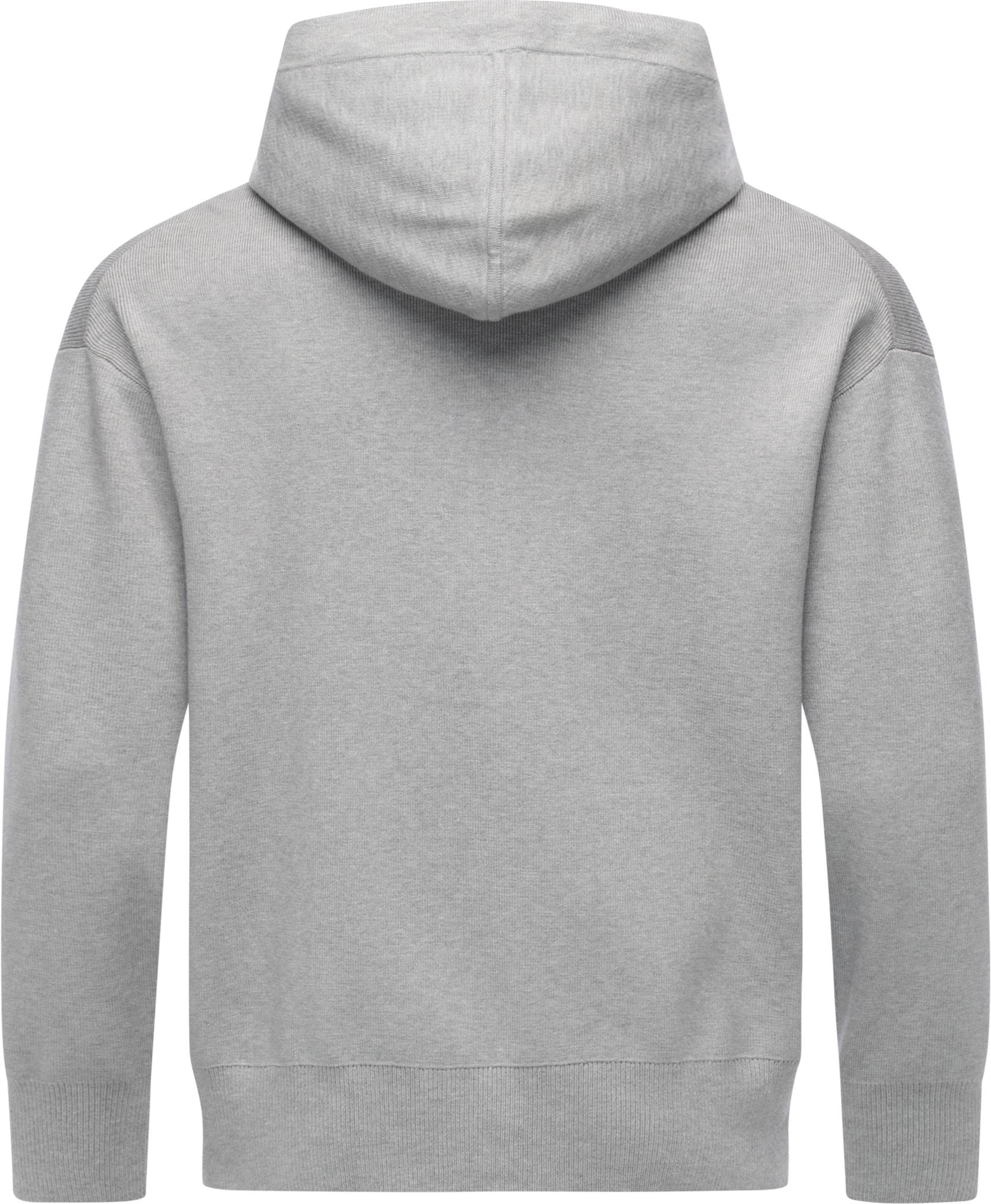 Ragwear Kapuzensweatjacke »Raggan Zip« Zipper aus Rippstrick mit großer Kapuze