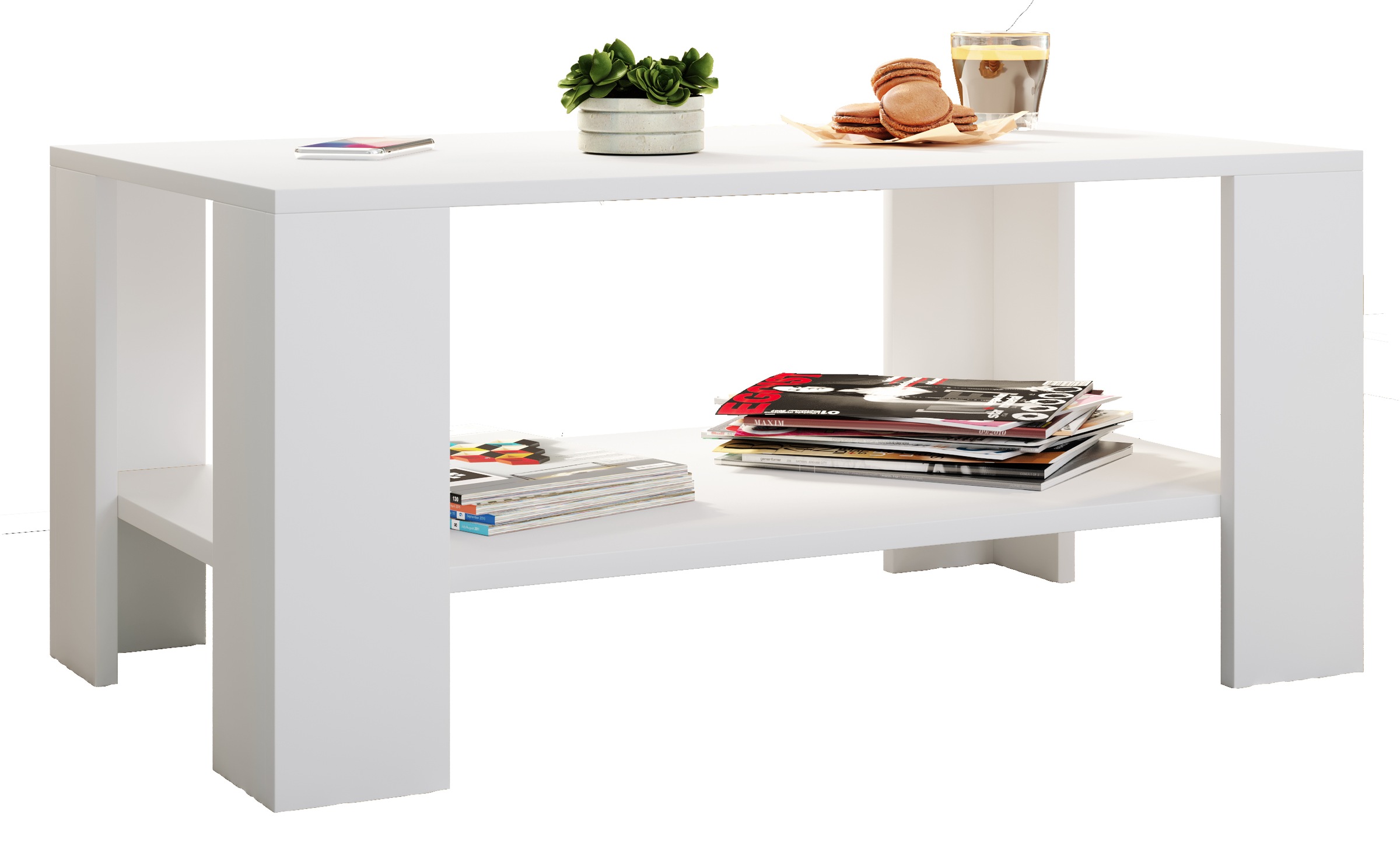 Couchtisch VCM, B:90cm T:53cmweiß, Wohnzimmer, Tische, "Holz Sofatisch Couchtisch Beistelltisch Dalus"