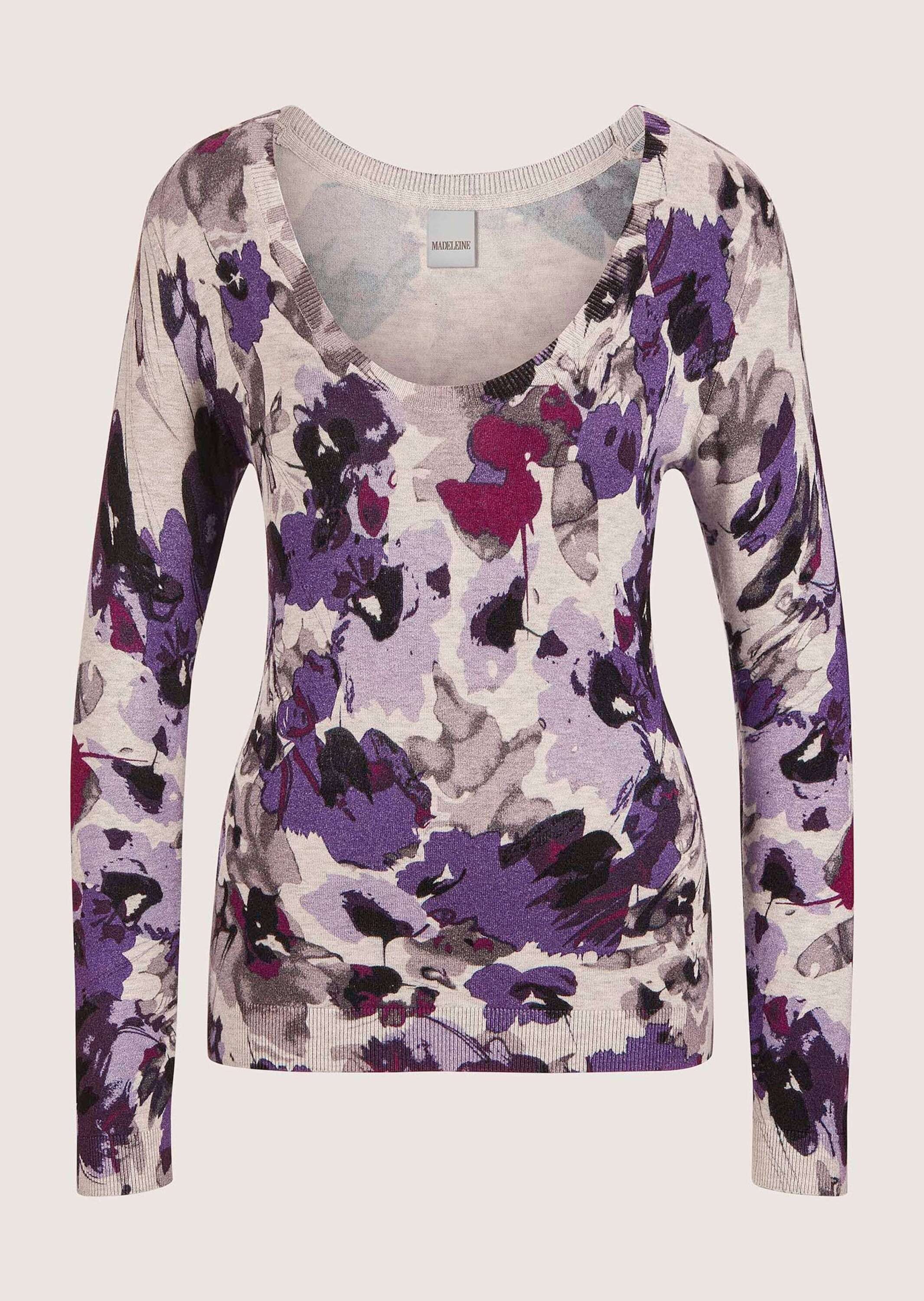 MADELEINE Longpullover "Pullover Feinstrick-Pullover mit Unikat-Print" günstig online kaufen