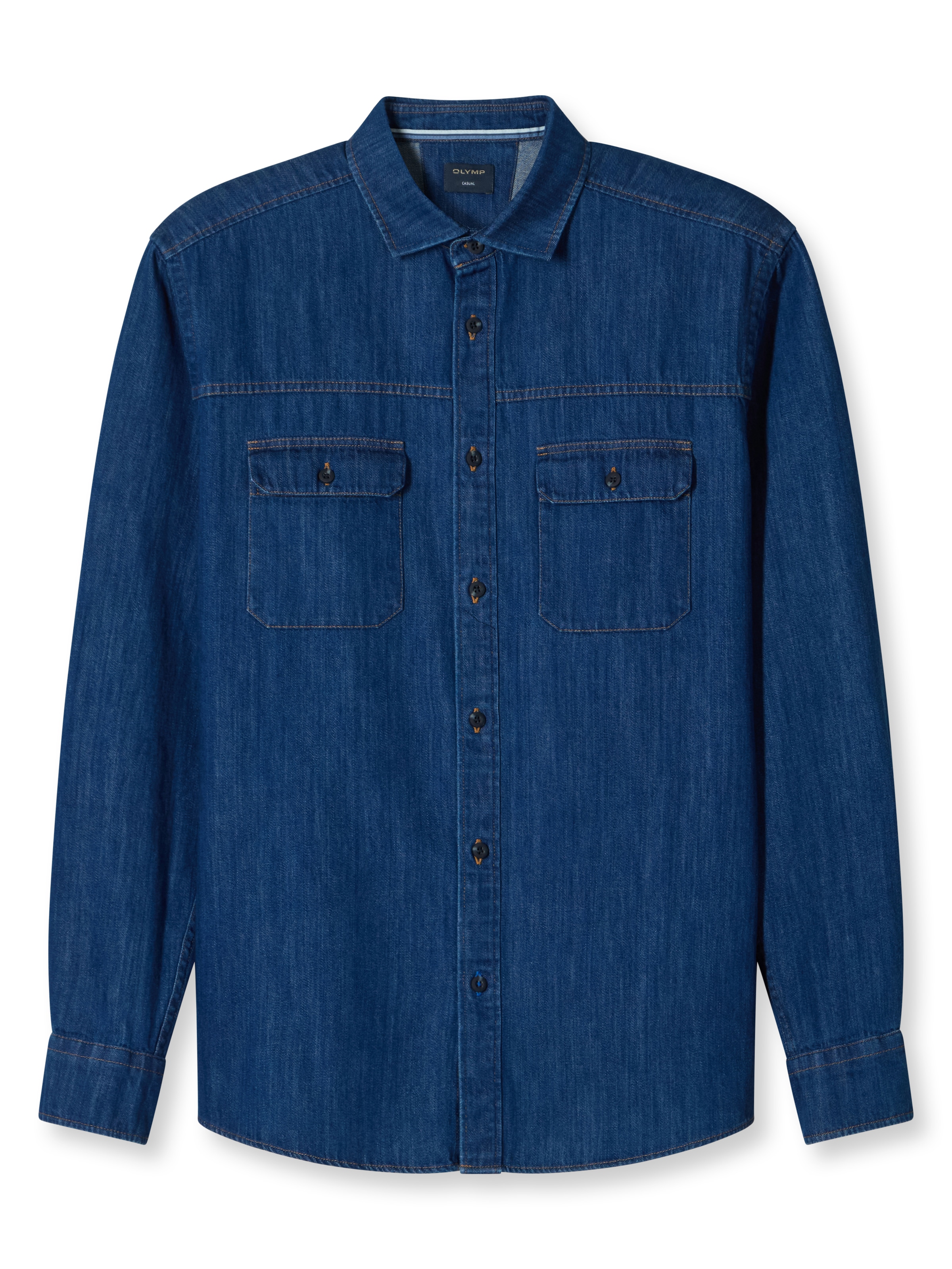 OLYMP Jeanshemd, Langarmhemd, regular fit, Kentkragen günstig online kaufen