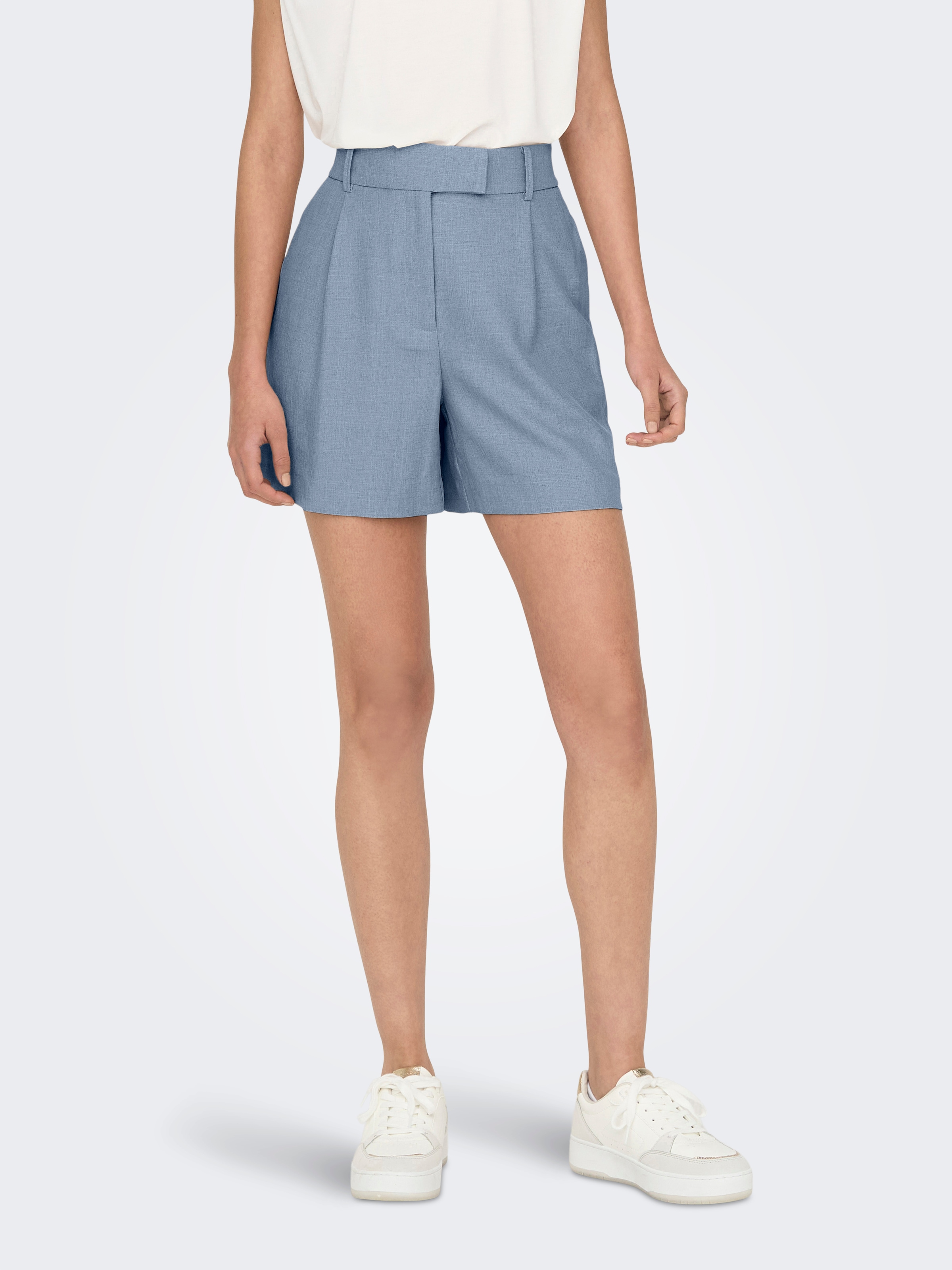 Only Shorts "Onllinda – Shorts Mit Hoher Taille Und Weitem Beinschnitt" Materialmix, High Waist