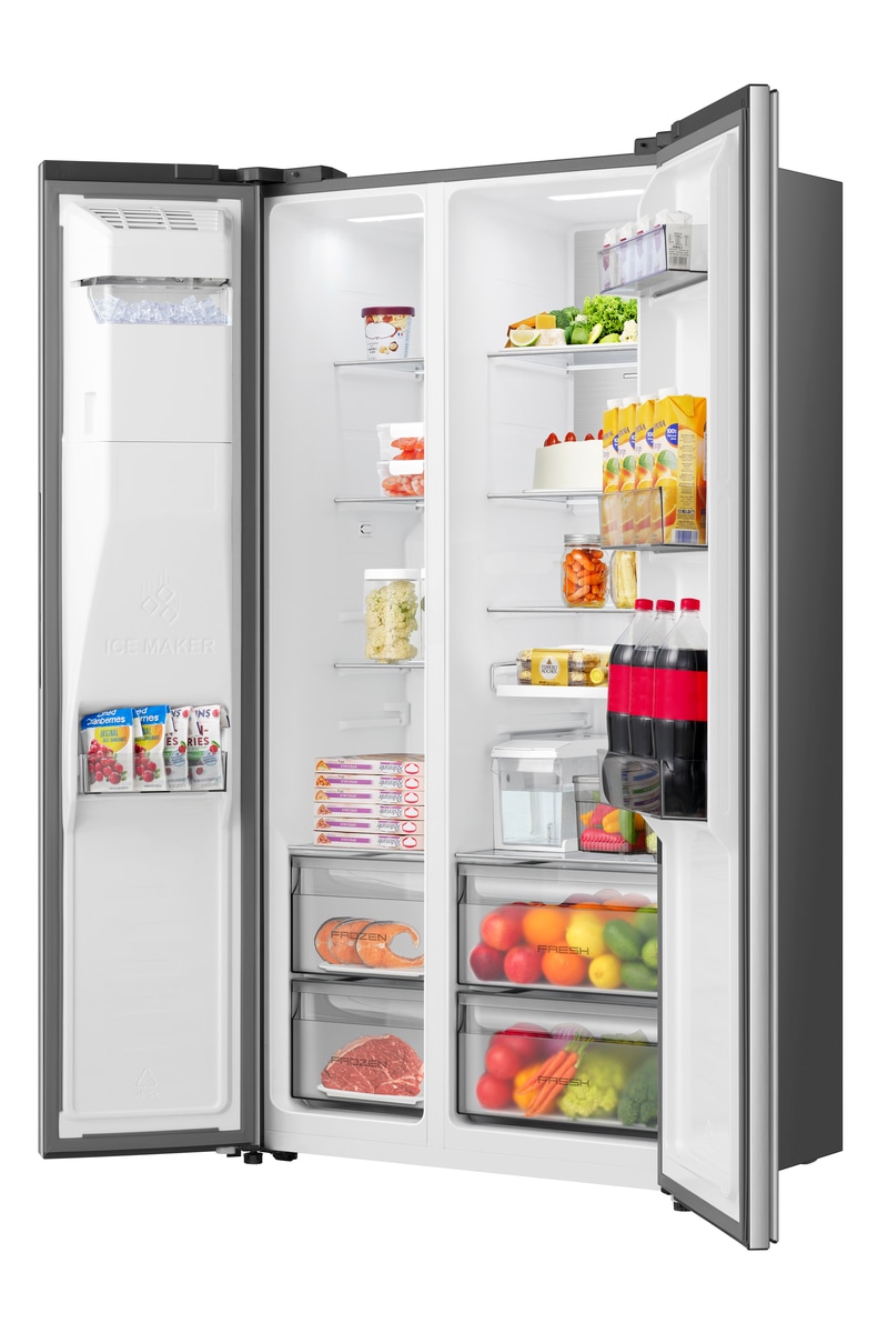 Hisense Side-by-Side »MS91528IC« 178,6 cm hoch 91,1 cm breit mit Wasser-/Eisspender, kein Festwasseranschluss dank Tank