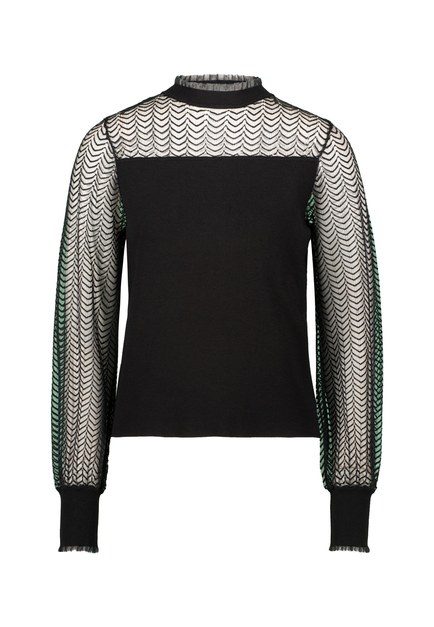 Zero Strickpullover »Damen Pullover mit transparenten Ärmeln« 1 Stk. tlg. Spitze