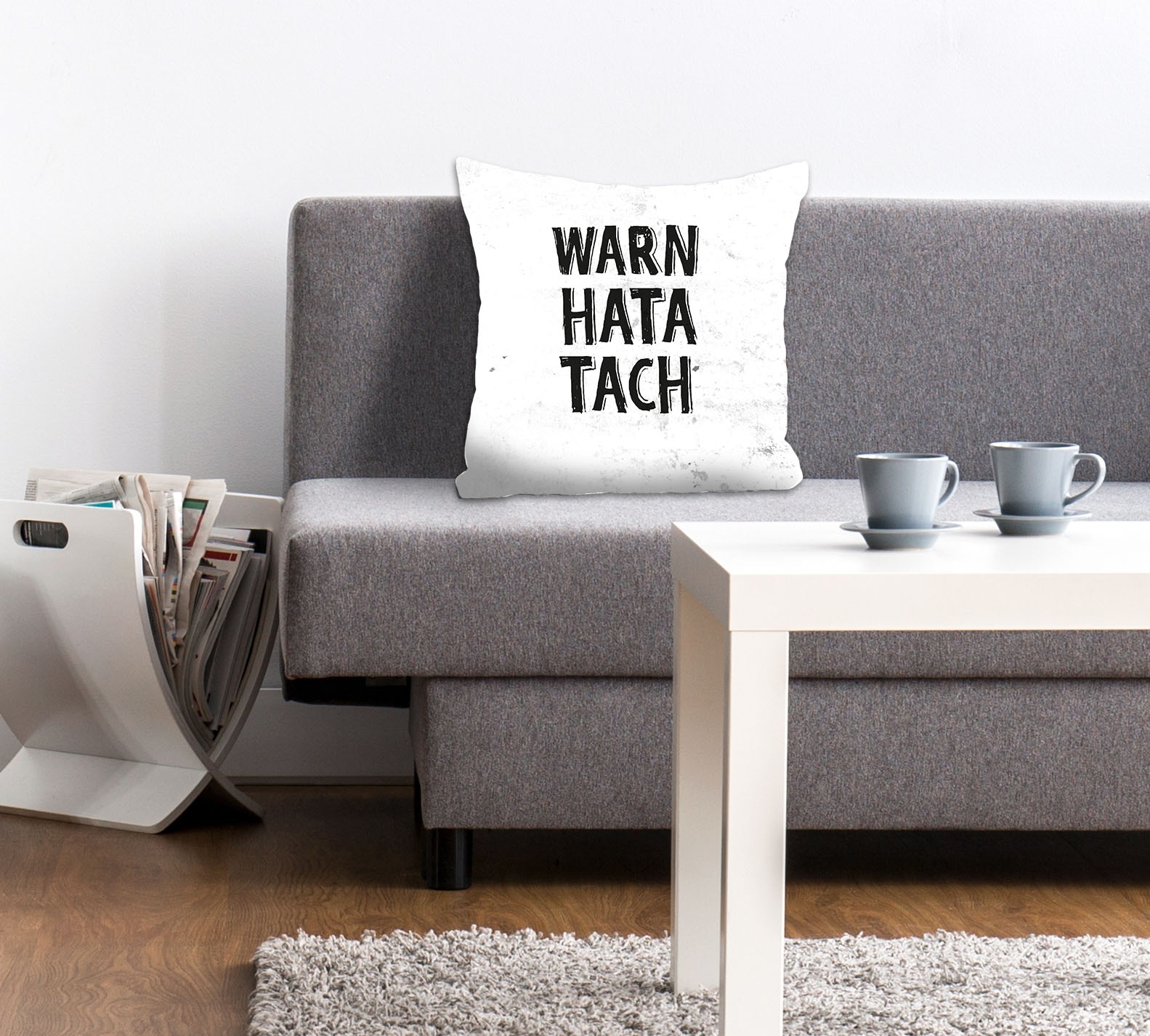 queence Dekokissen "WARN HATA TACH" Kissenhülle,Warn hata tach,Spruch,Weiß, günstig online kaufen