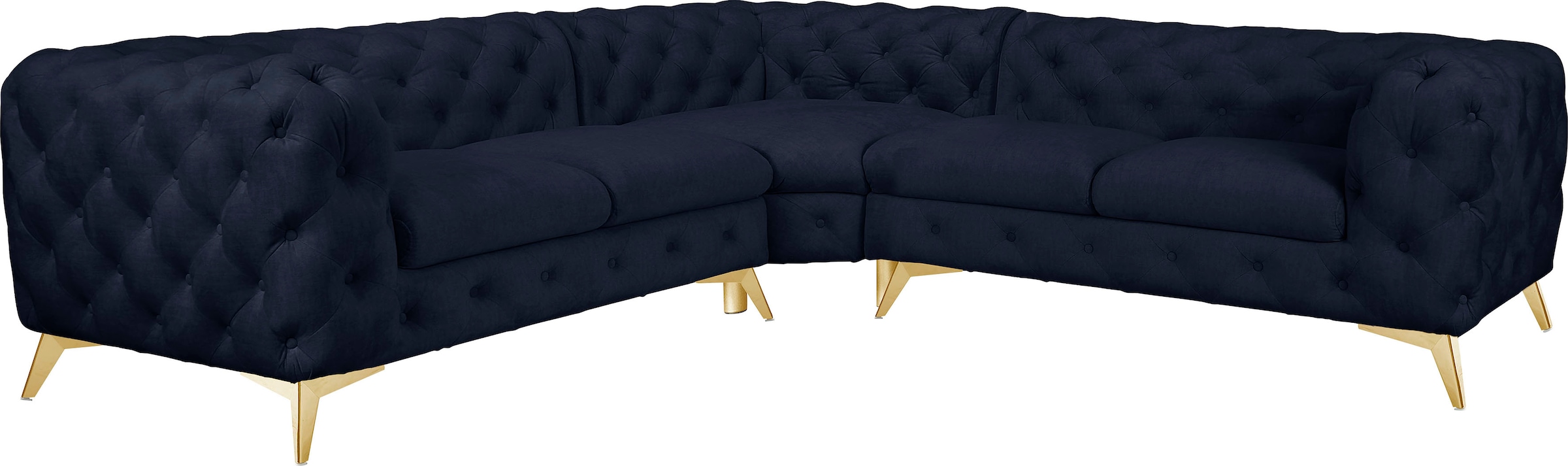 Home affaire Chesterfield-Sofa "Ecksofa GLYNIS L-Form mit Wellenunterfederu günstig online kaufen