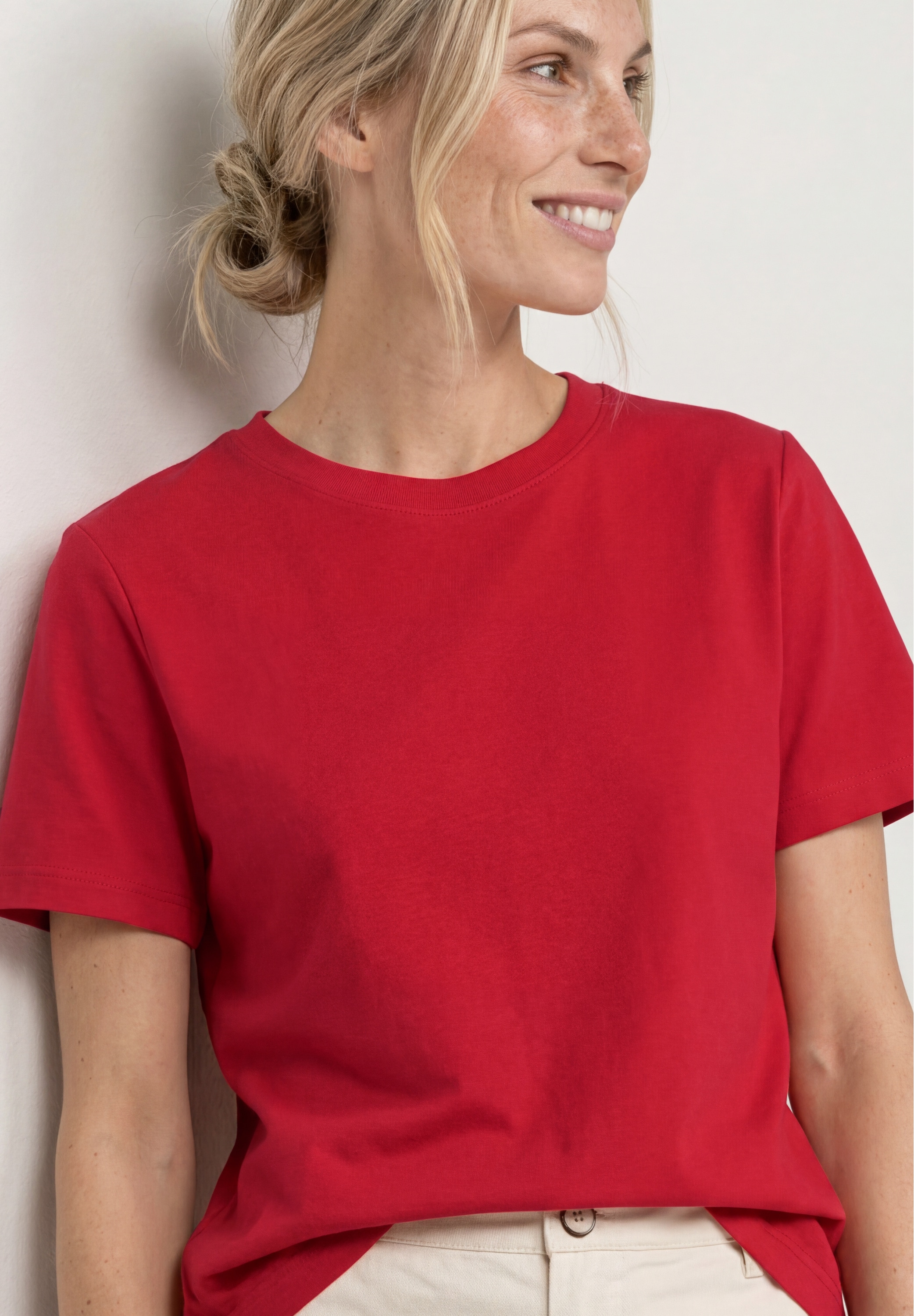 STREET ONE Kurzarmshirt Sommershirt im verkürzten Schnitt